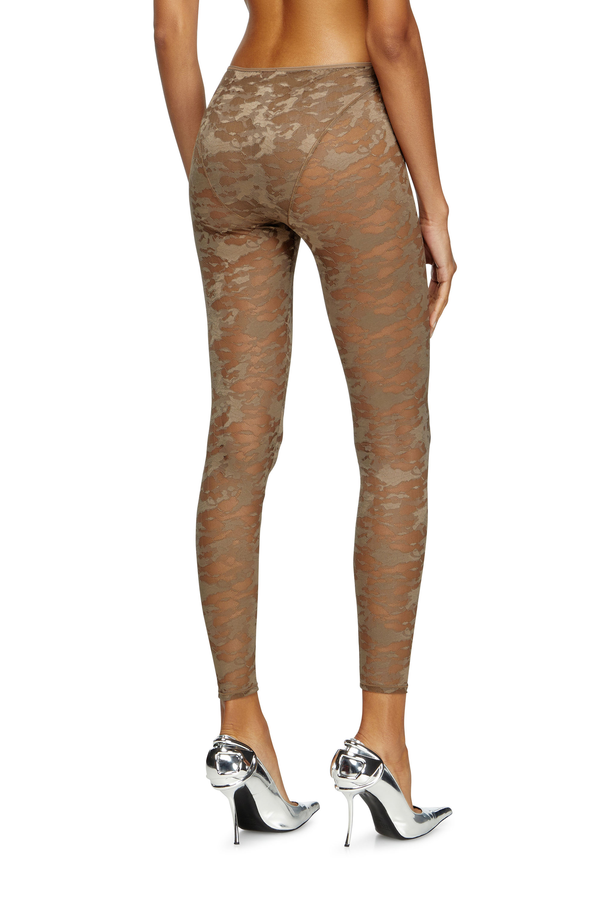 Diesel - CLAIRE-UTLT, Legging en dentelle camouflage Femme in Marron - 3
