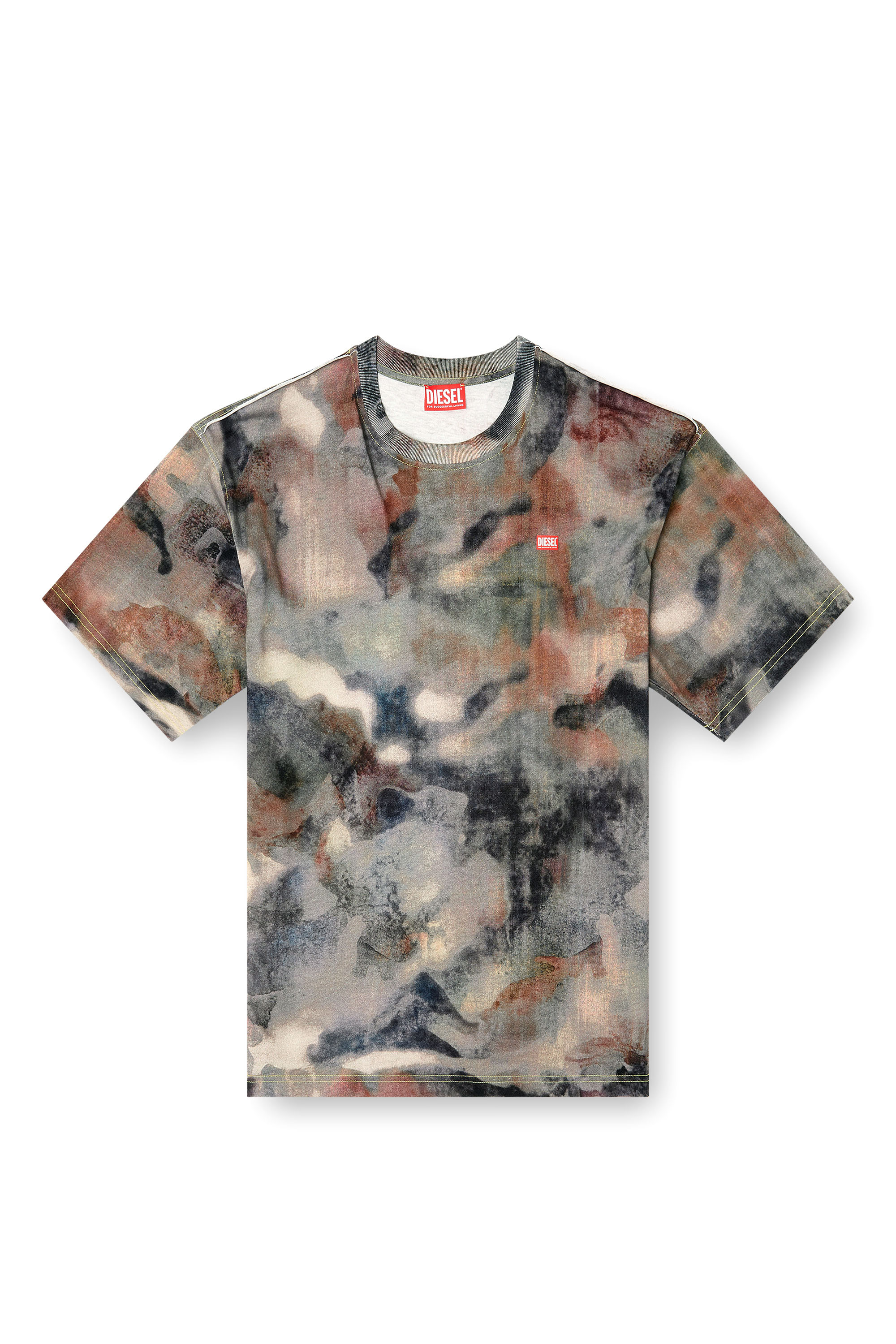 Diesel - T-BOXT-V7, T-shirt en coton &eacute;pais avec imprim&eacute; camouflage Homme in Polychrome - 3