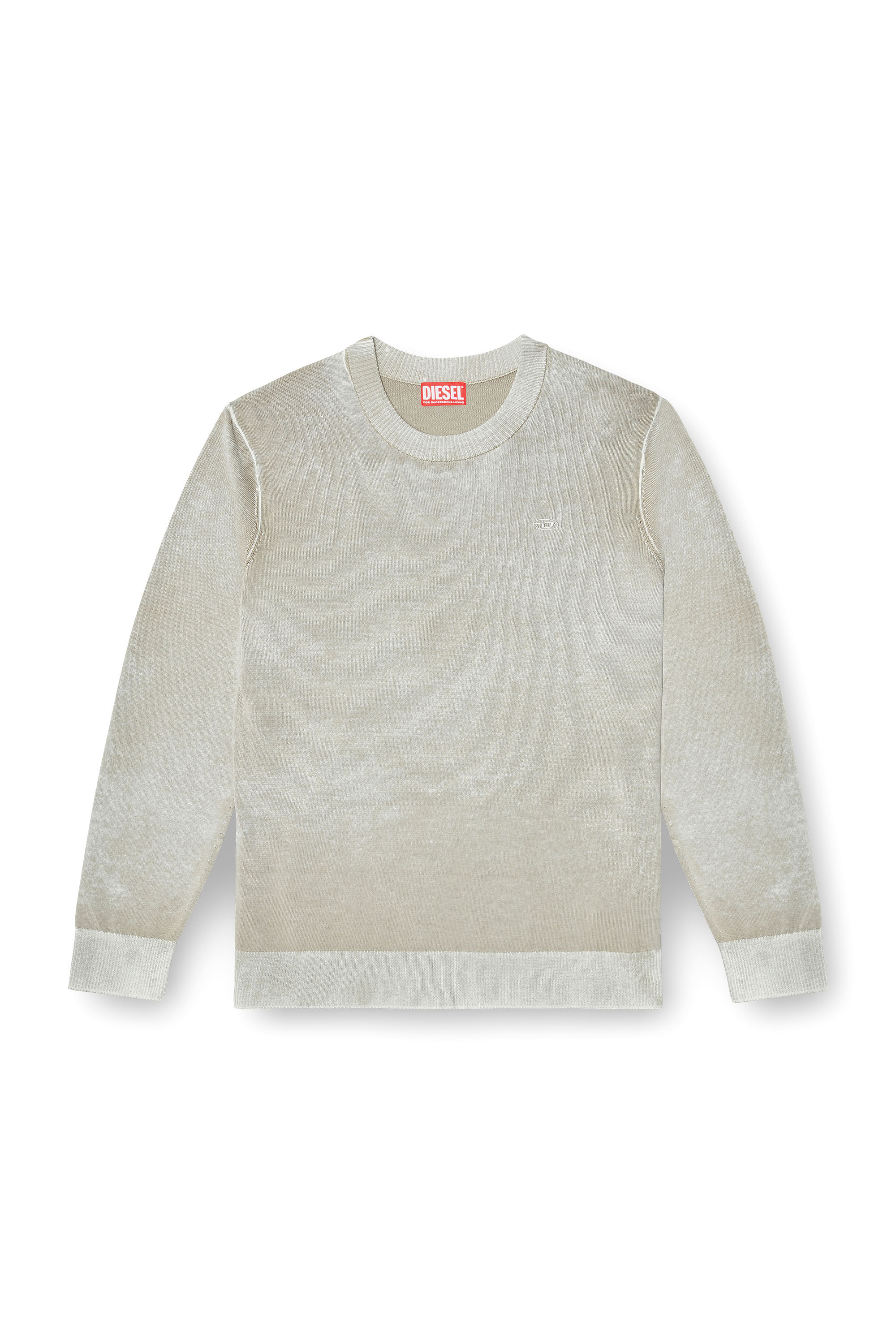 Diesel - K-LAURENT, Pull avec impression invers&eacute;e d&eacute;color&eacute;e Homme in Gris - 3