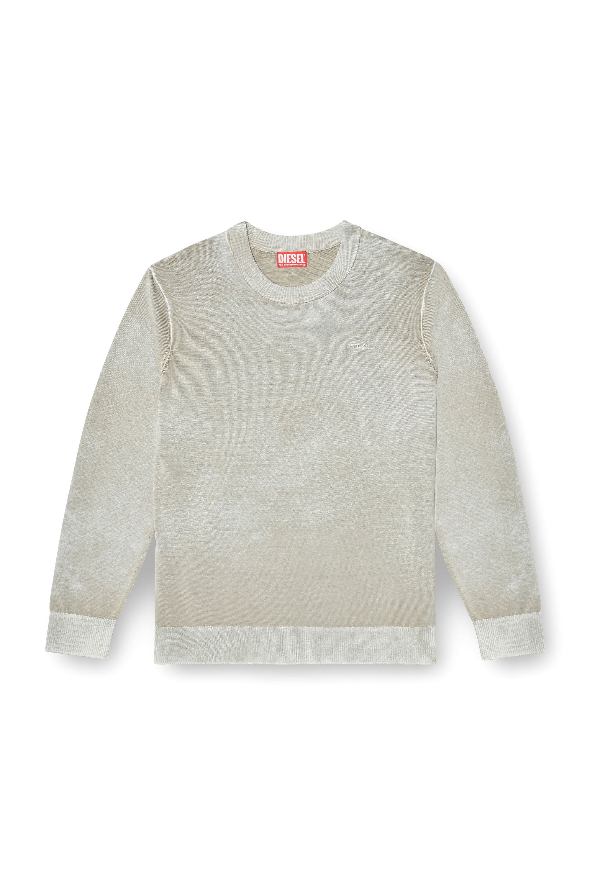 Diesel - K-LAURENT, Pull avec impression invers&eacute;e d&eacute;color&eacute;e Homme in Gris - 2