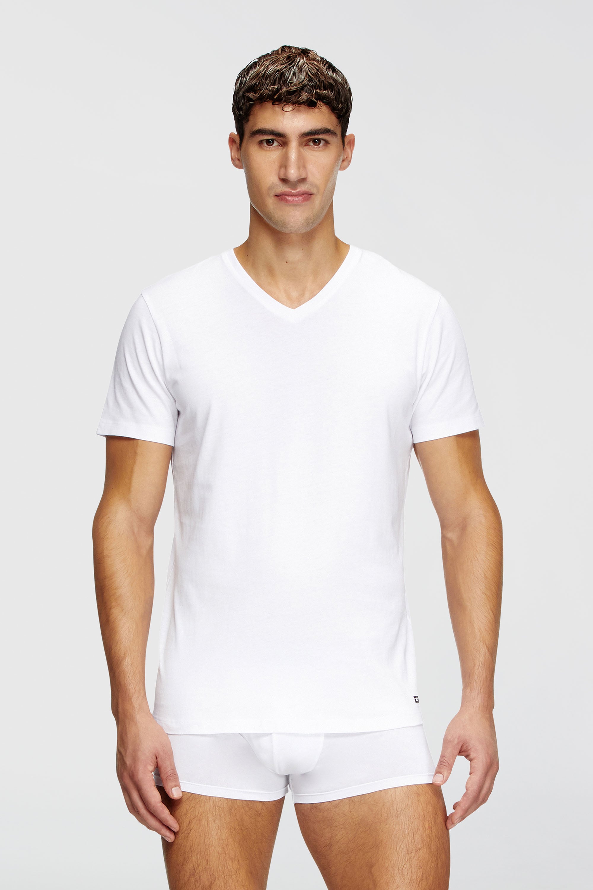 Diesel - MICHAEL-D-BOX-3PACK, Lot de trois T-shirts avec col en V Homme in Blanc - 2