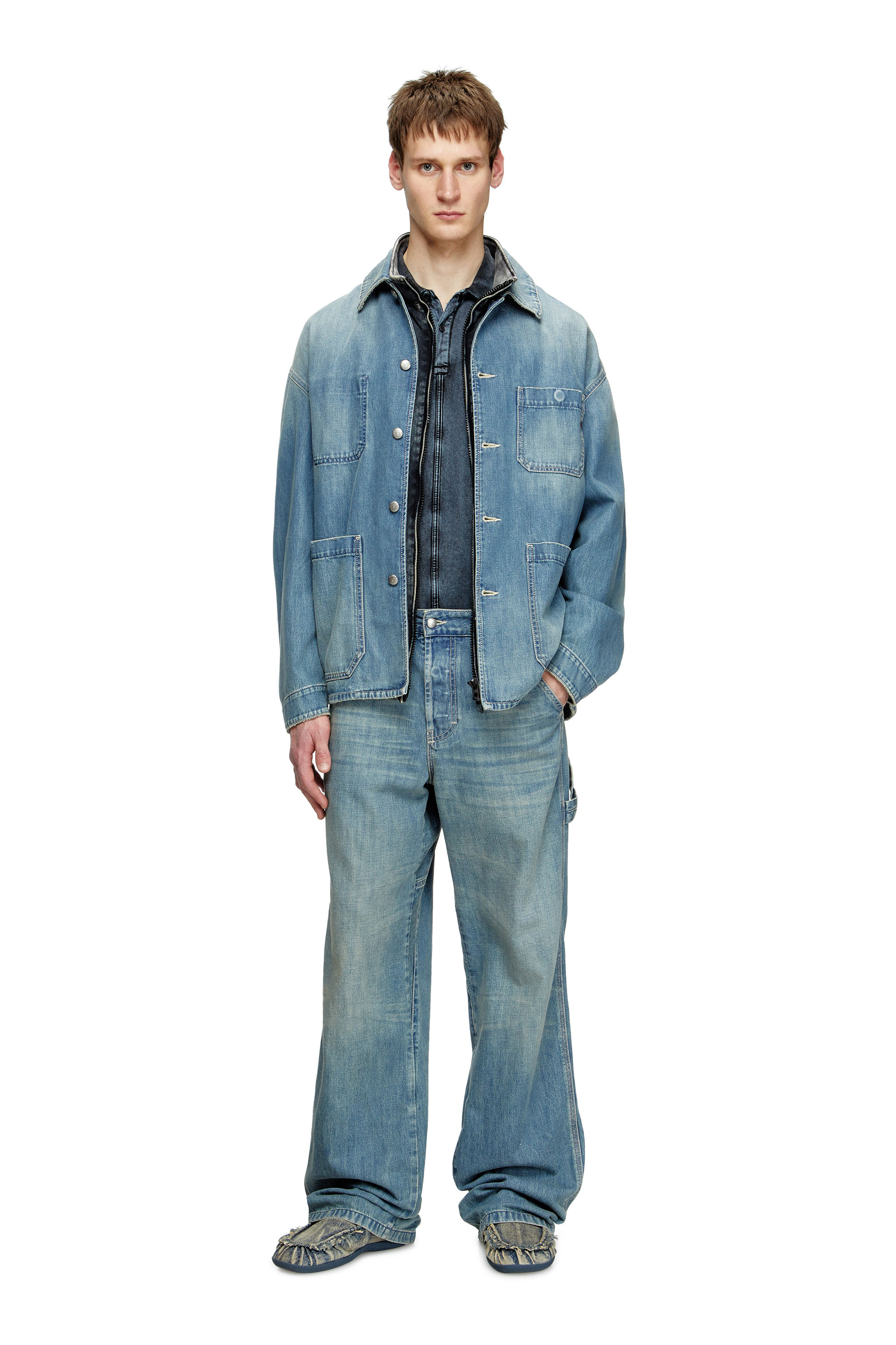 Diesel - D-STACK-U, Veste en denim de style utilitaire Mixte in Bleu - 2
