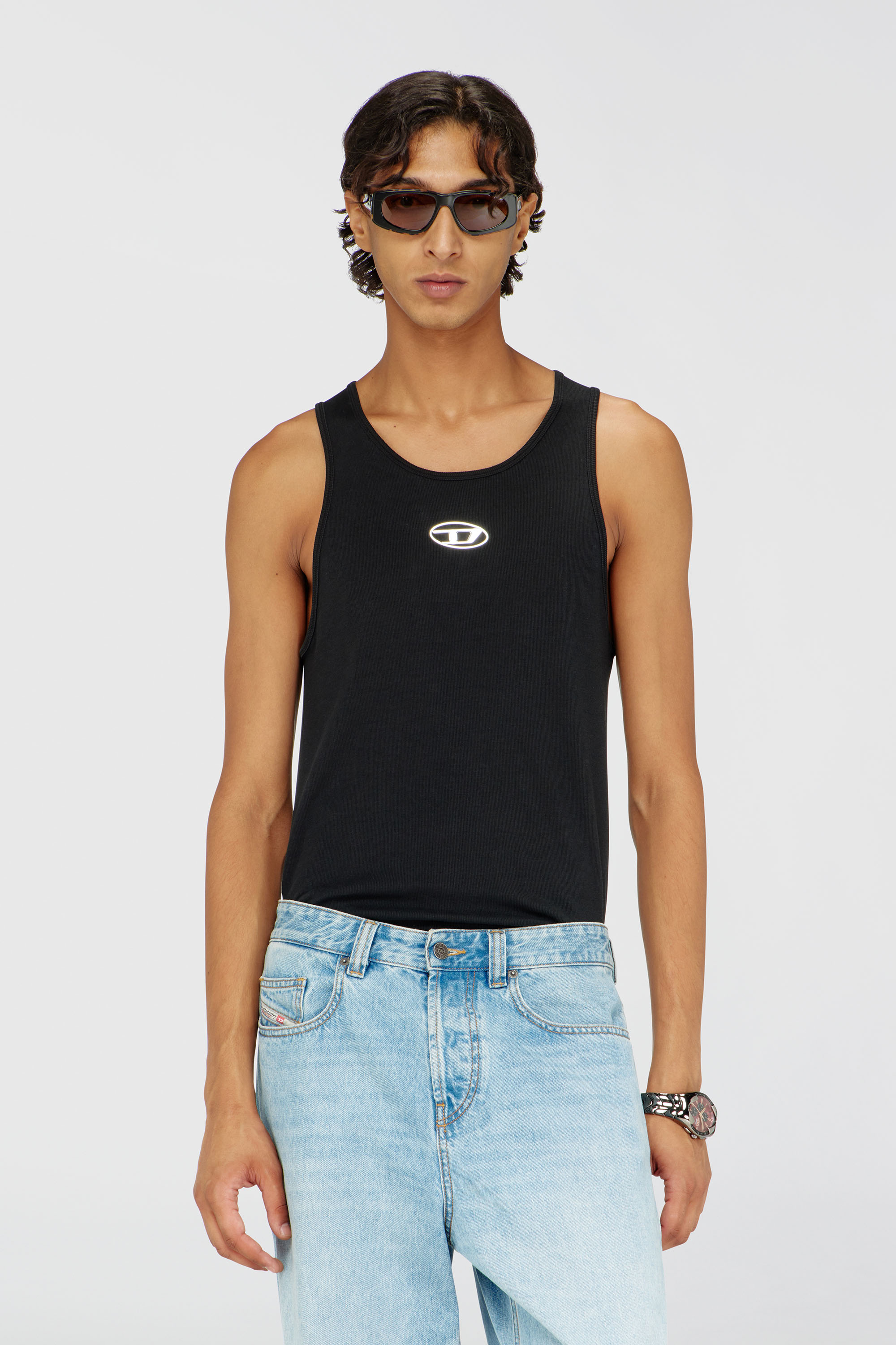 Diesel - T-LIFTY-IOD, D&eacute;bardeur en coton avec logo Homme in Noir - 1