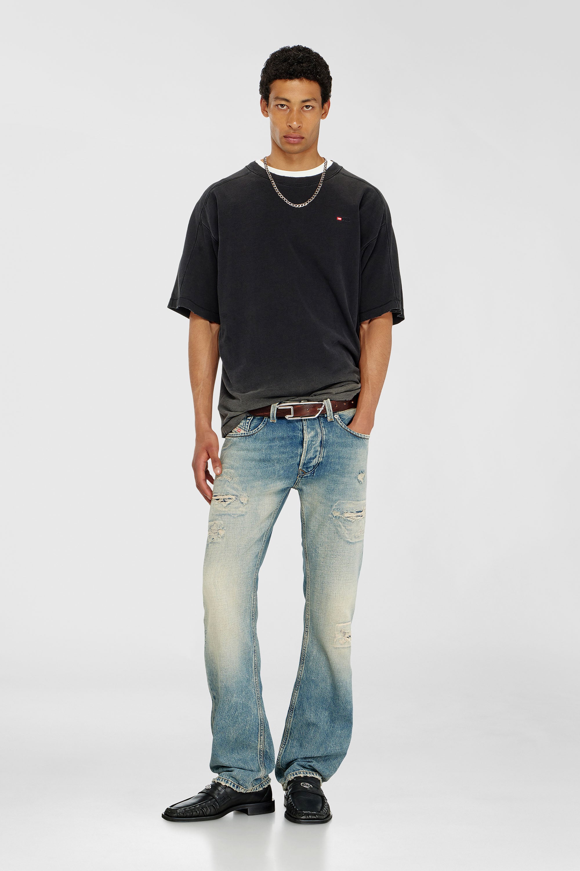Diesel - T-CROX, T-shirt en coton &agrave; effet d&eacute;grad&eacute; Homme in Noir - 2