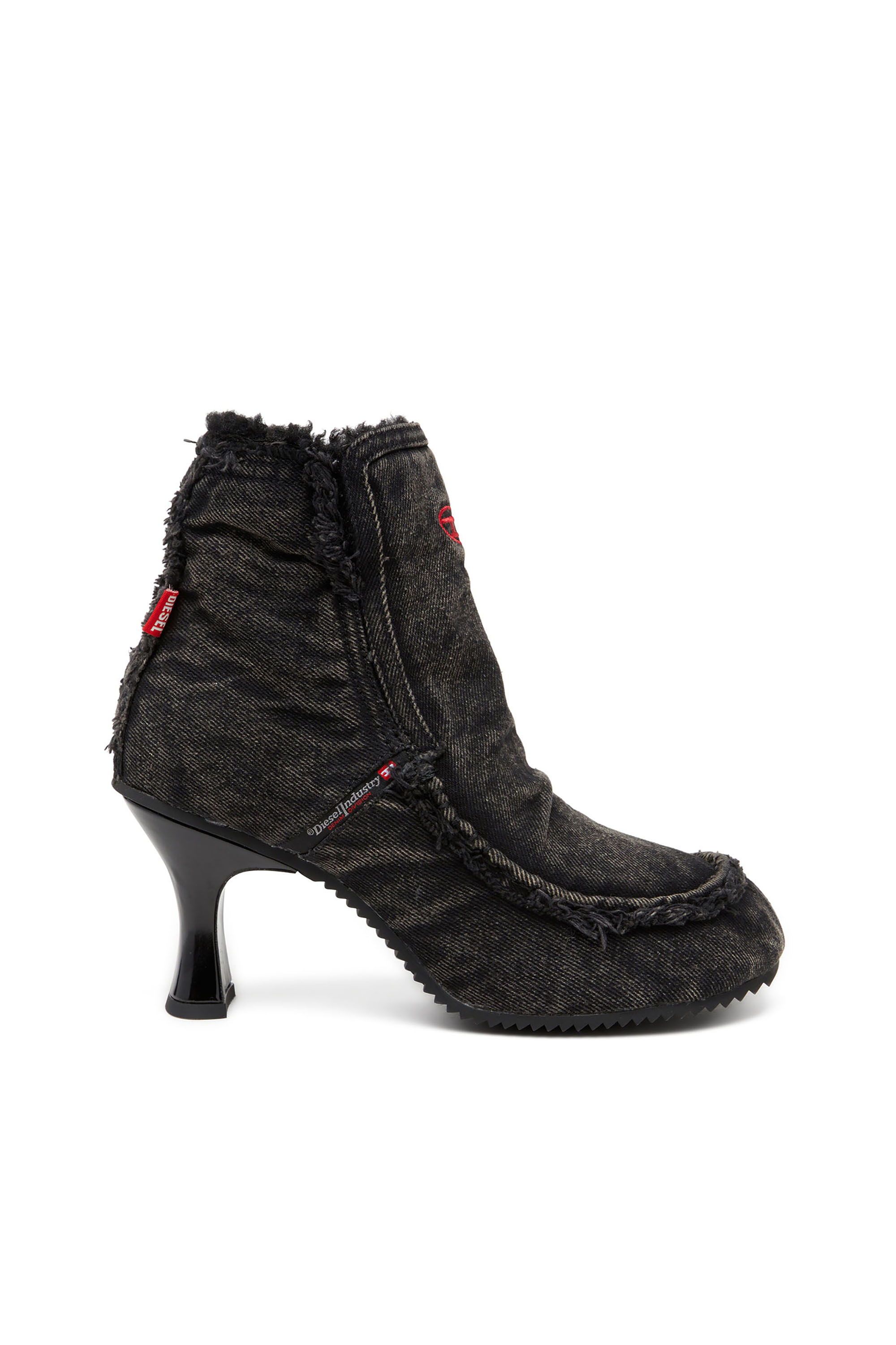 Diesel - D-WOODSTOCK HEEL AB, D-Woodstock - Bottes en denim à talon Femme in Noir - 1