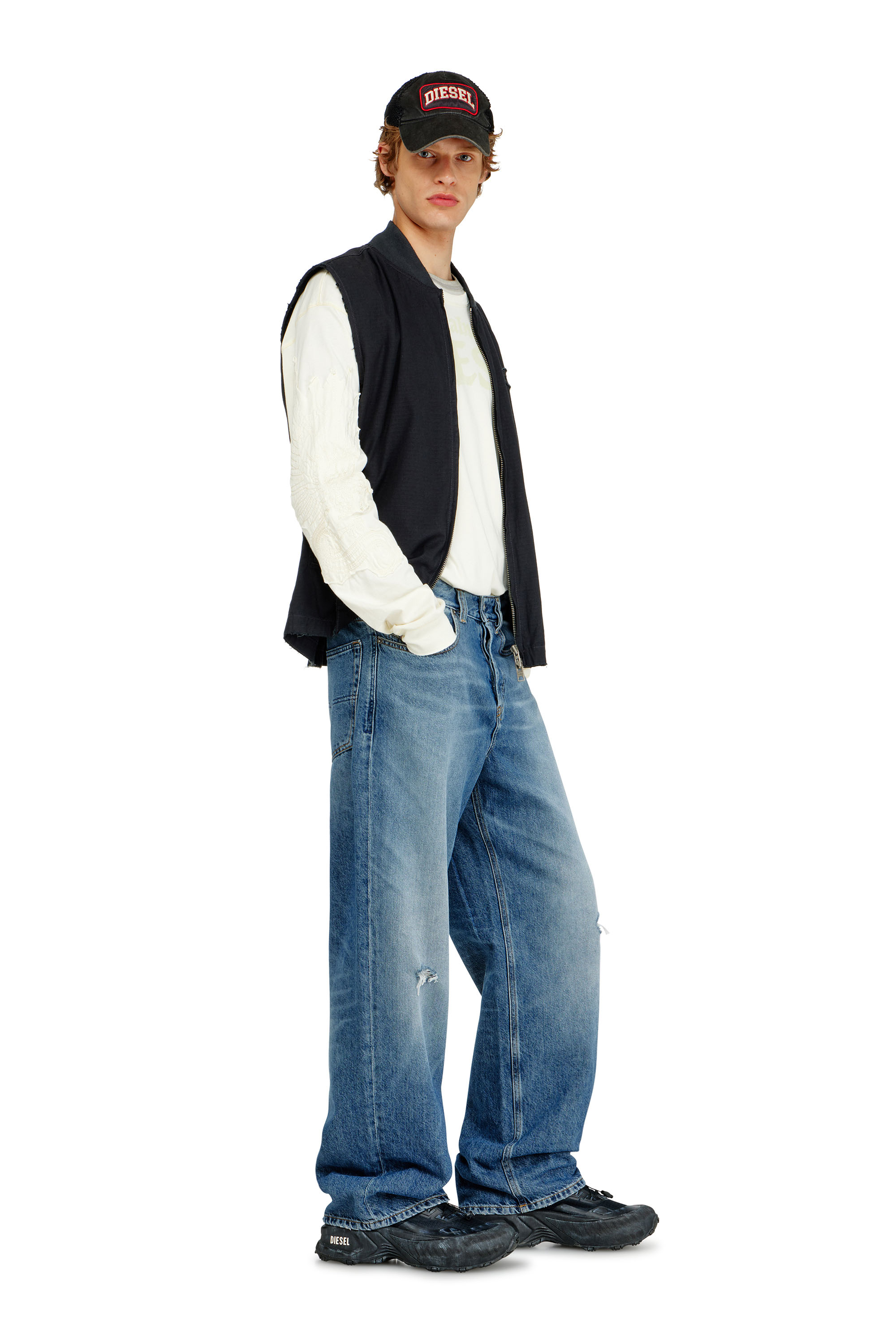 Diesel - Relaxed Jeans 2001 D-Macro 09P61 Homme, Bleu moyen - Image 1