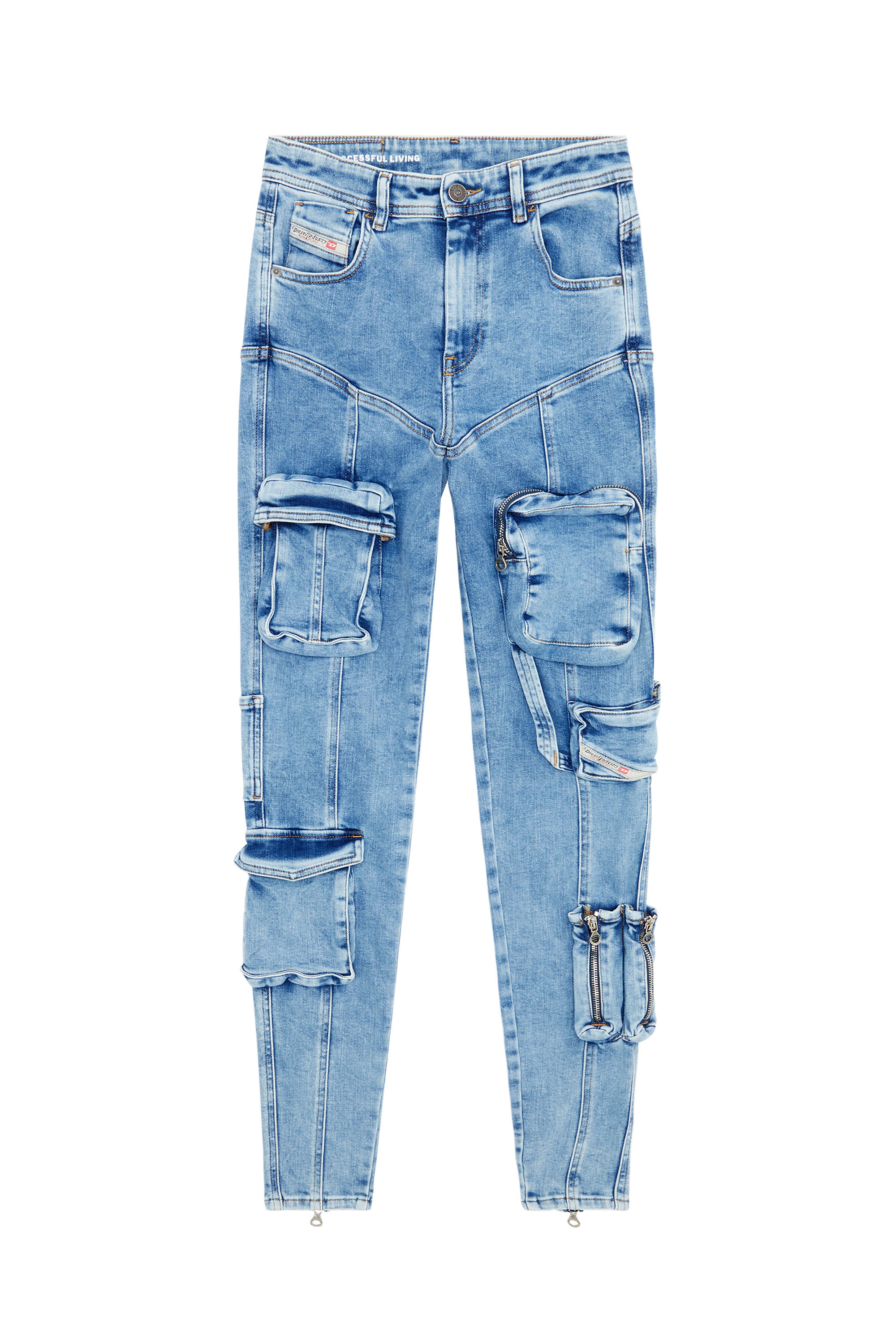 Diesel - Super skinny Jeans 1984 Slandy-High 09F67, Bleu Clair - Image 5