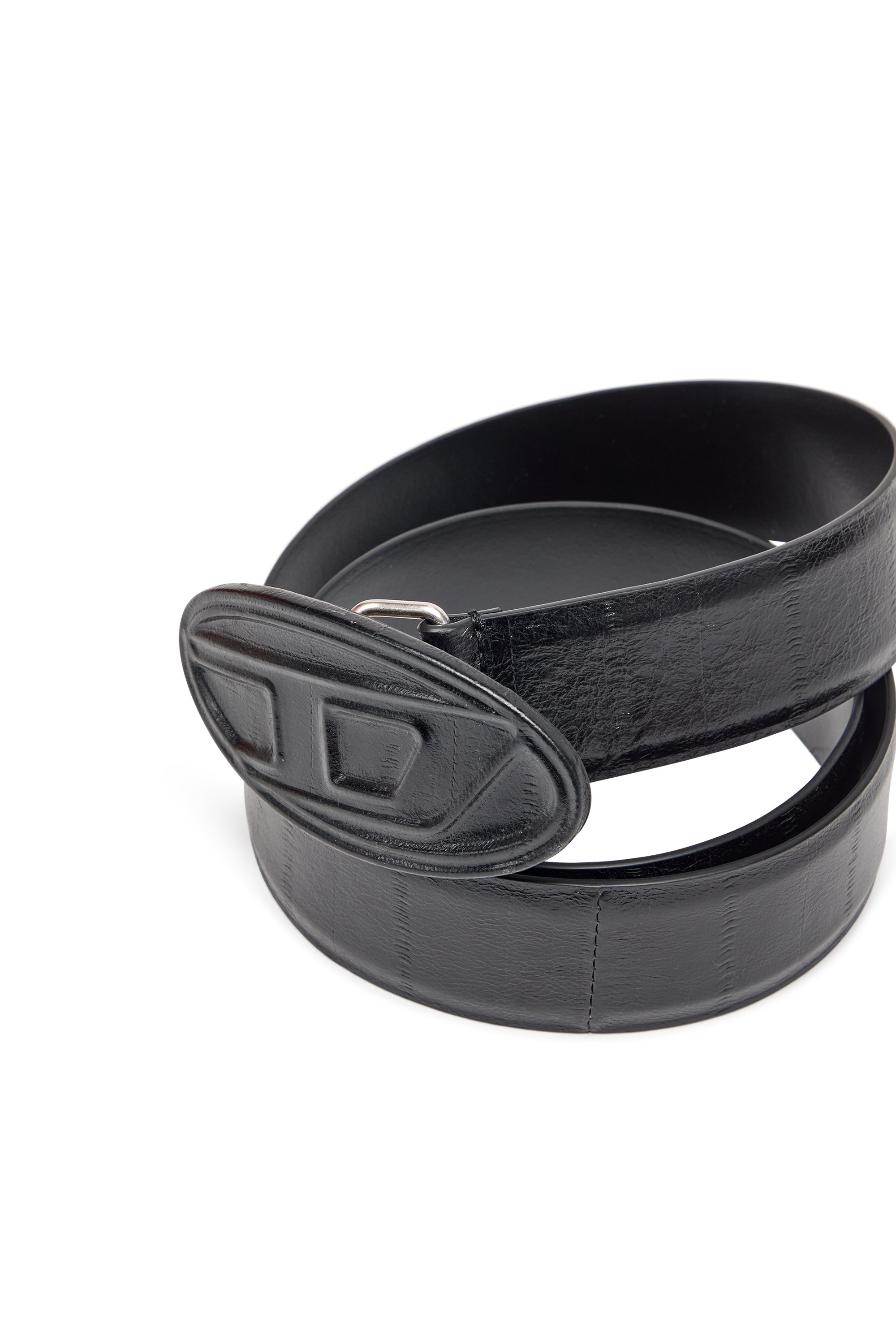 Diesel - B-1DR EMBRACED, Ceinture de 4 cm en cuir effet anguille Homme in Noir - 2