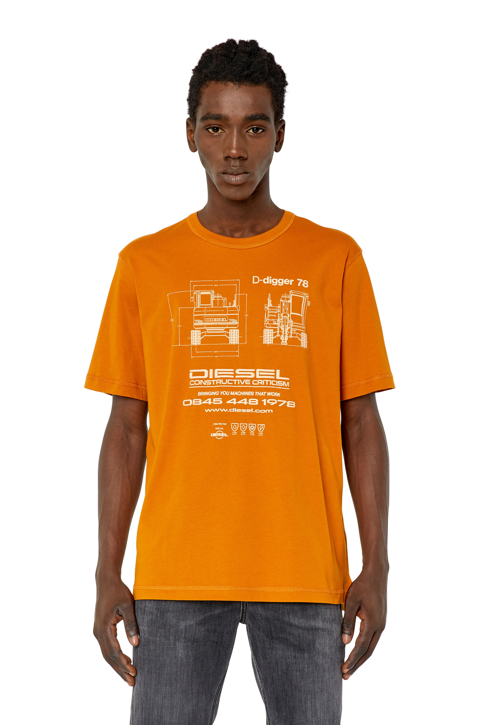 Diesel - T-JUST-SLITS-G1, Orange - Image 1