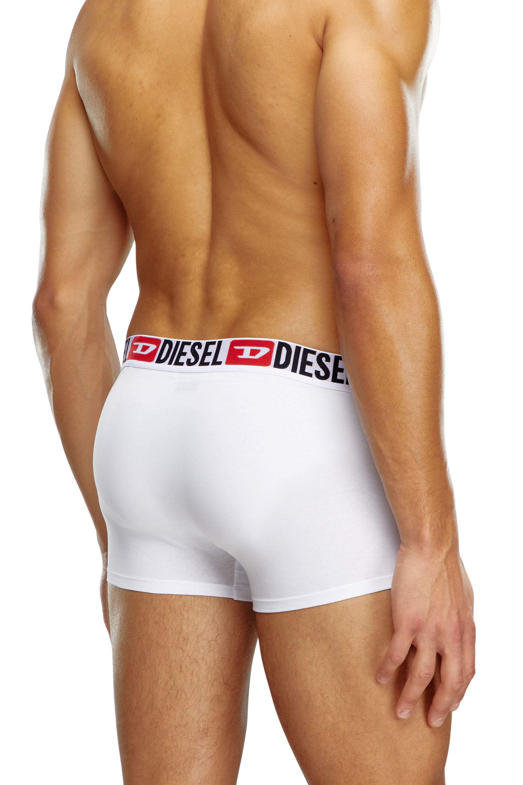 Diesel - UMBX-DAMIENTHREEPACK, Lot de trois boxers avec taille ornée du logo sur toute la surface Homme in Blanc - 4