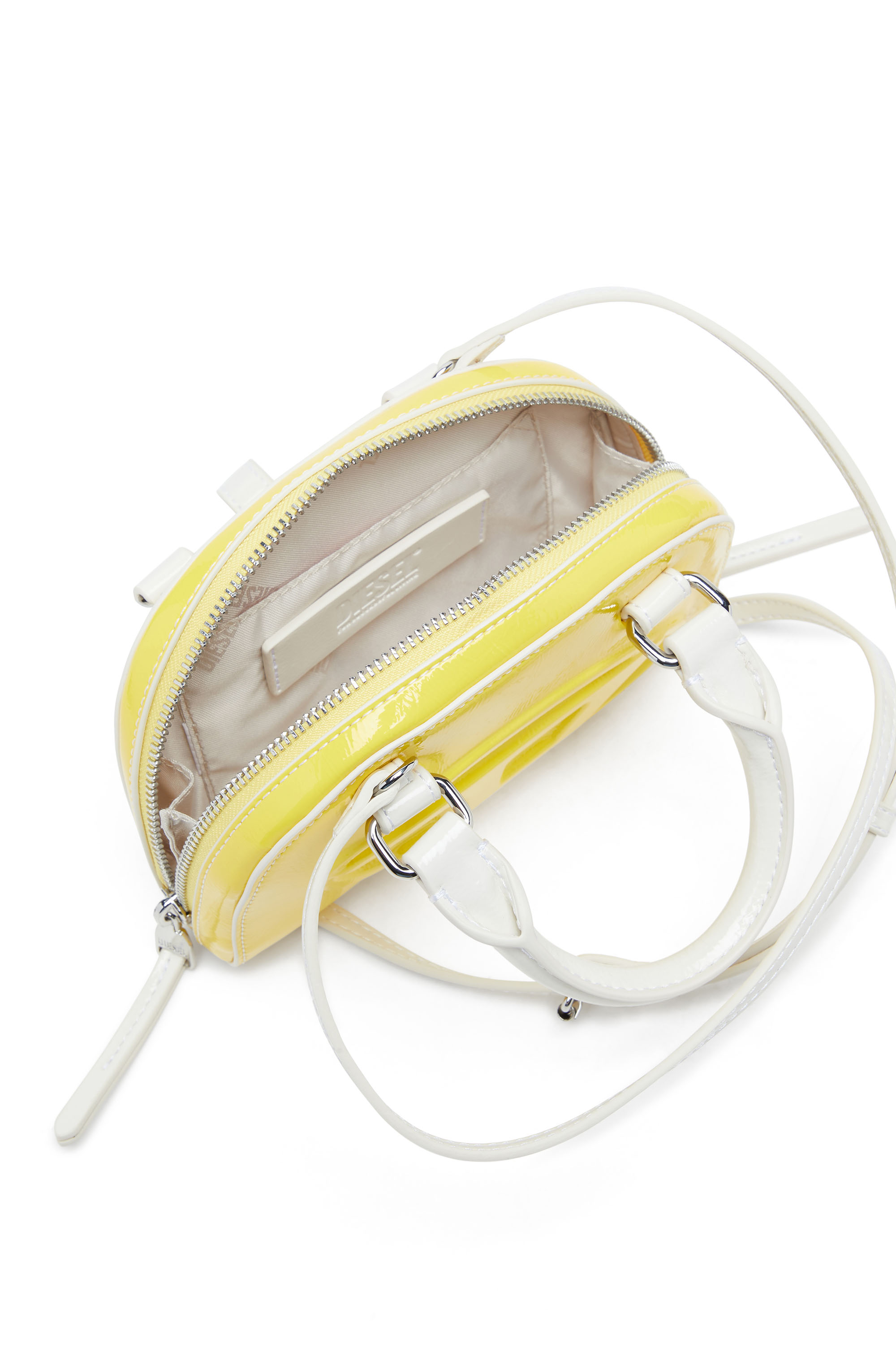 Diesel - 1DR DOME CROSSBODY XS, 1DR Dome-Slim sac bowling avec effet naplak Femme in Jaune - 4
