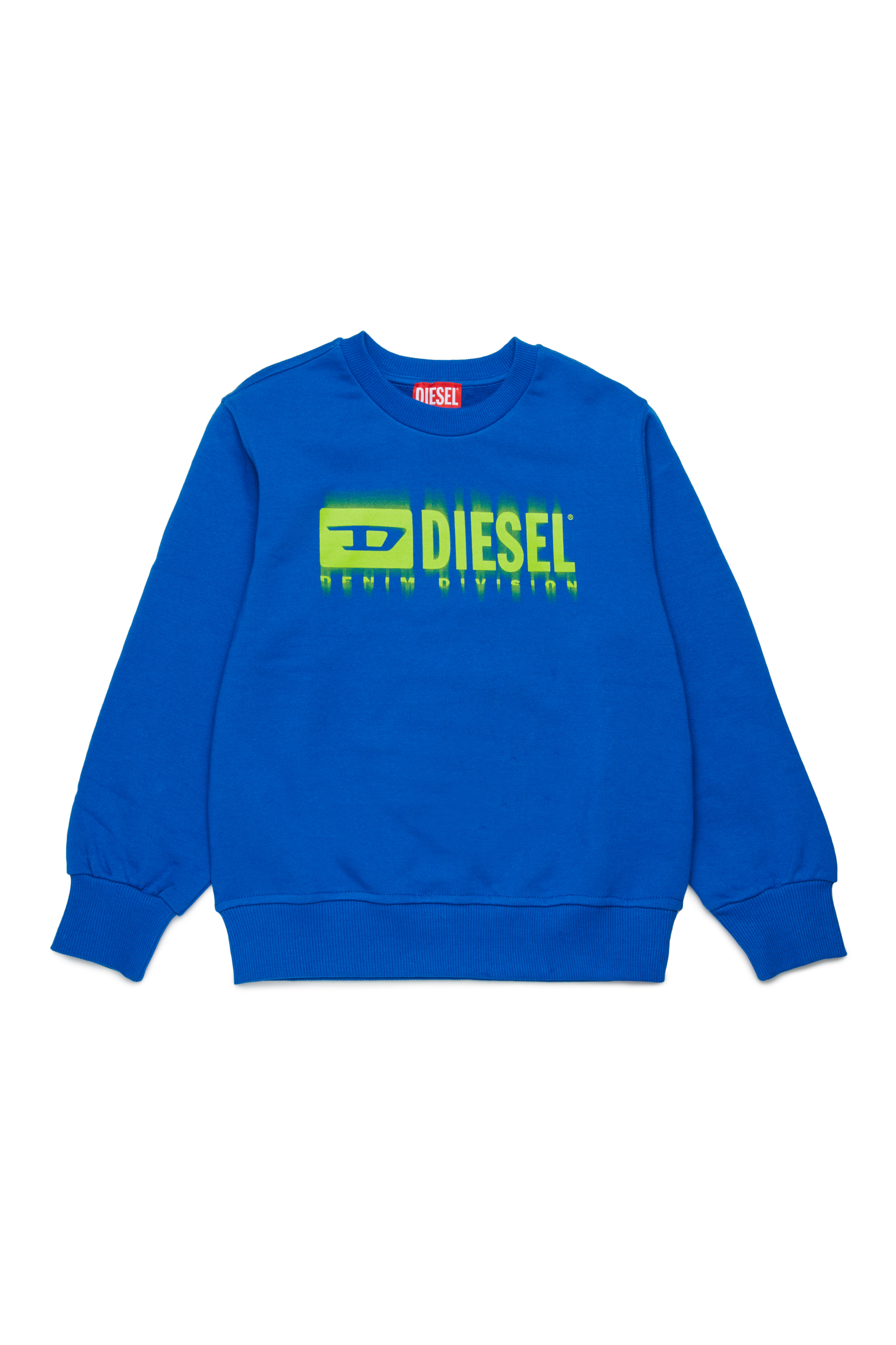 Diesel - SGINNL8 OVER, Sweat-shirt avec logo taché Homme in Bleu - 1