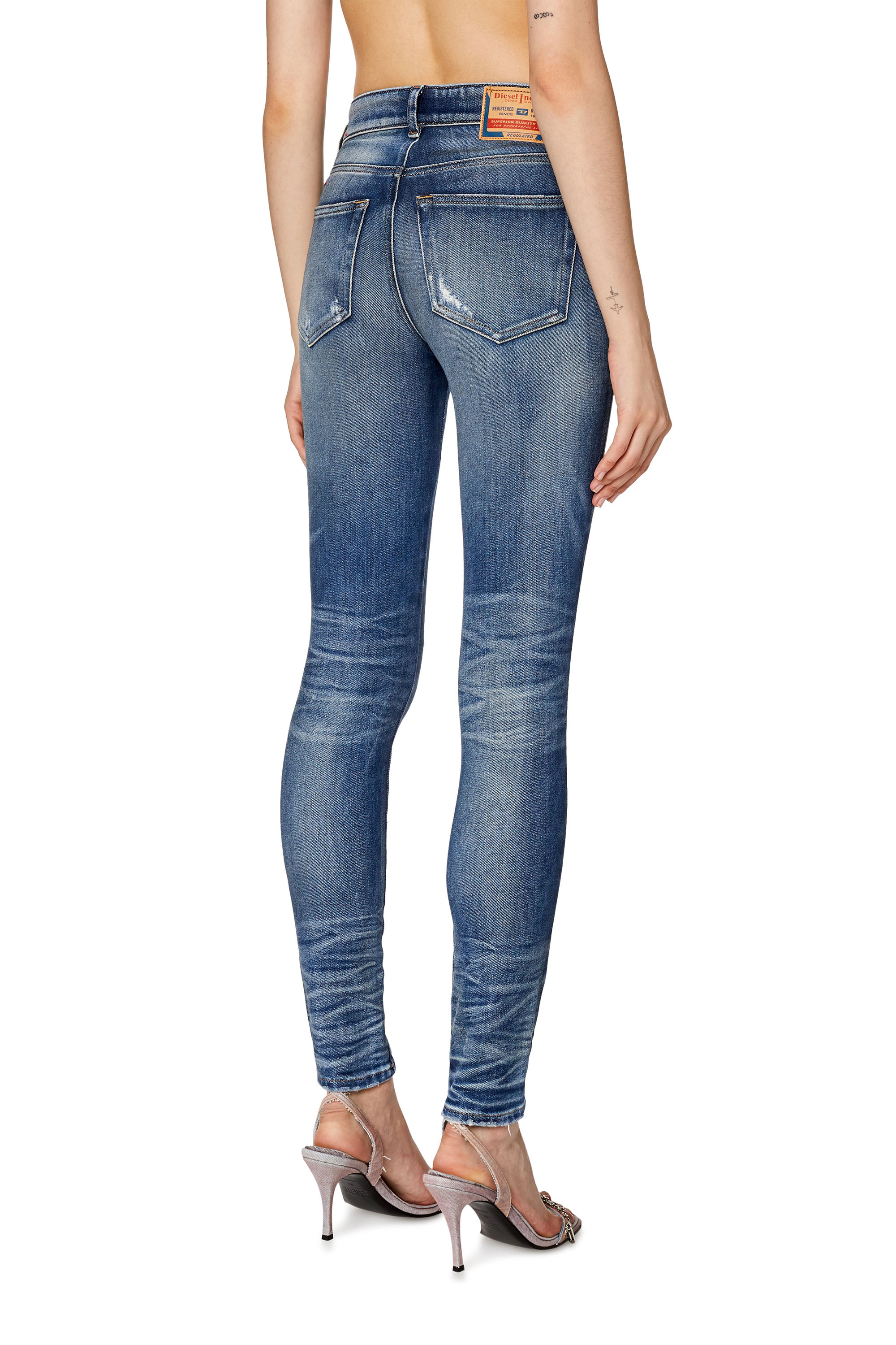 Diesel - Super skinny Jeans 2017 Slandy 09G14, Bleu moyen - Image 2