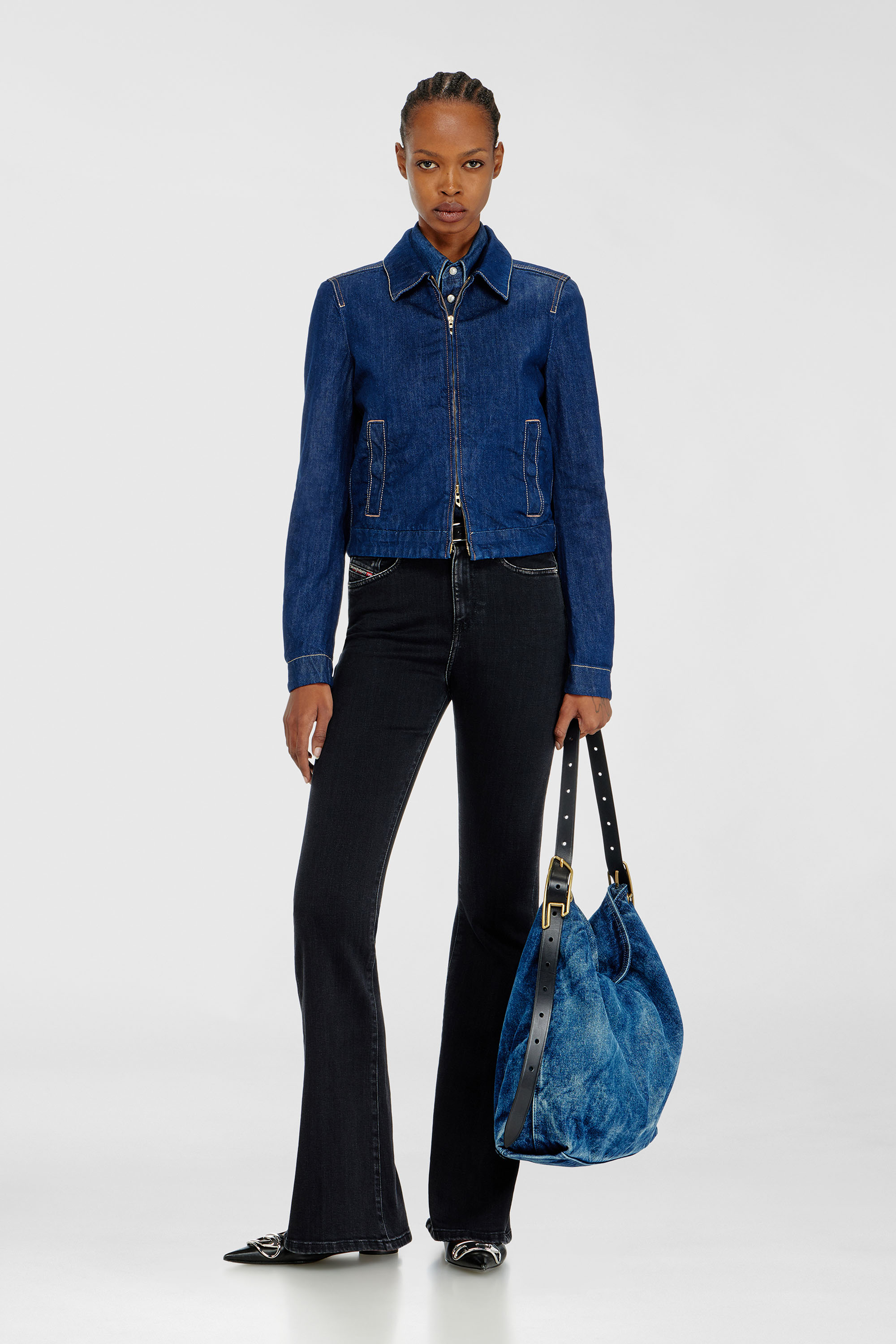 Diesel - DE-CORB, Veste coach en rinse denim Femme in Bleu - 2