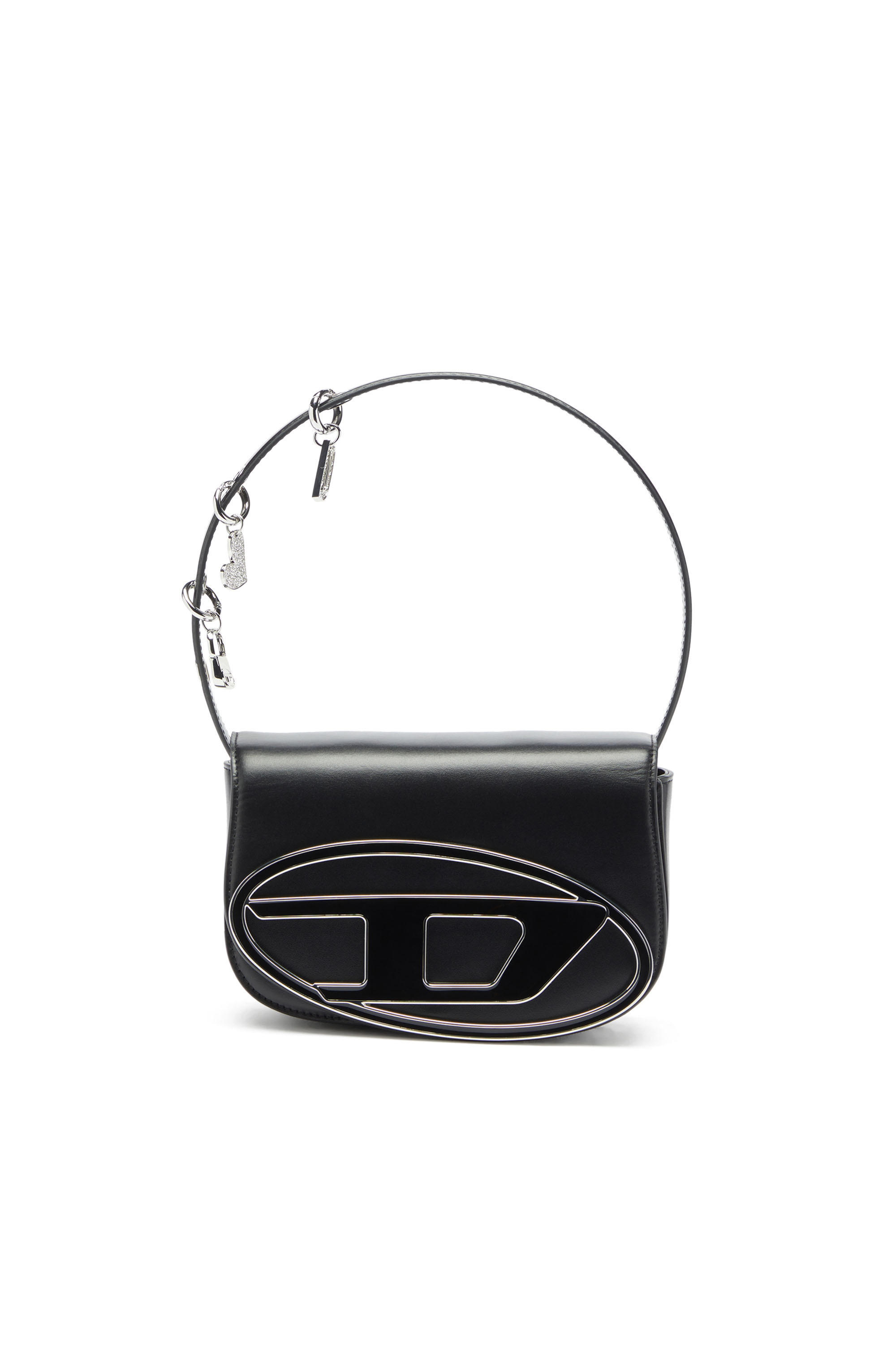 Diesel - 1DR, 1DR - Sac iconique &agrave; bandouli&egrave;re en cuir avec breloques poign&eacute;e Femme in Noir - 1