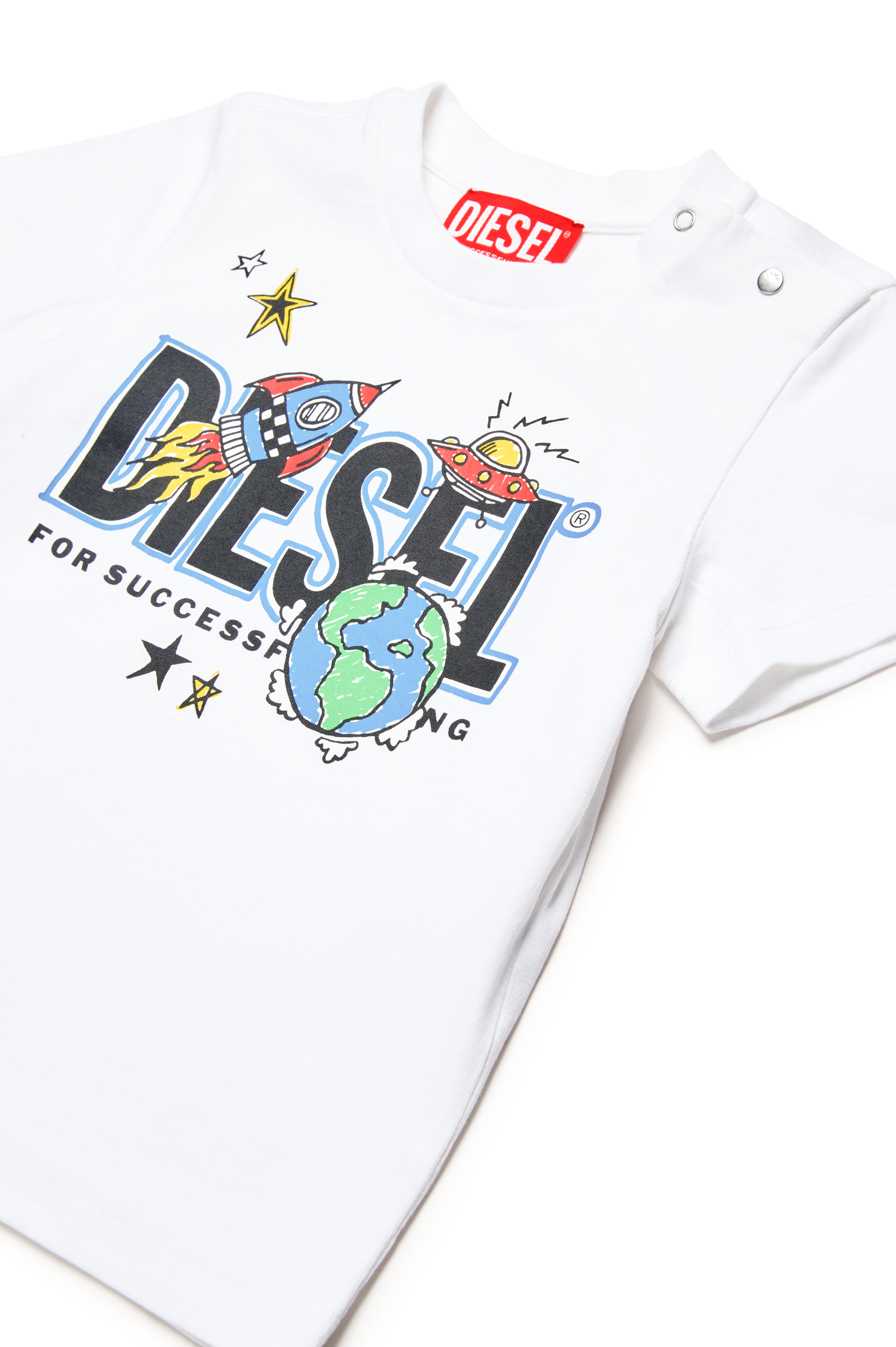 Diesel - TBIMBOB, T-shirt avec logo fusée Homme in Blanc - 3