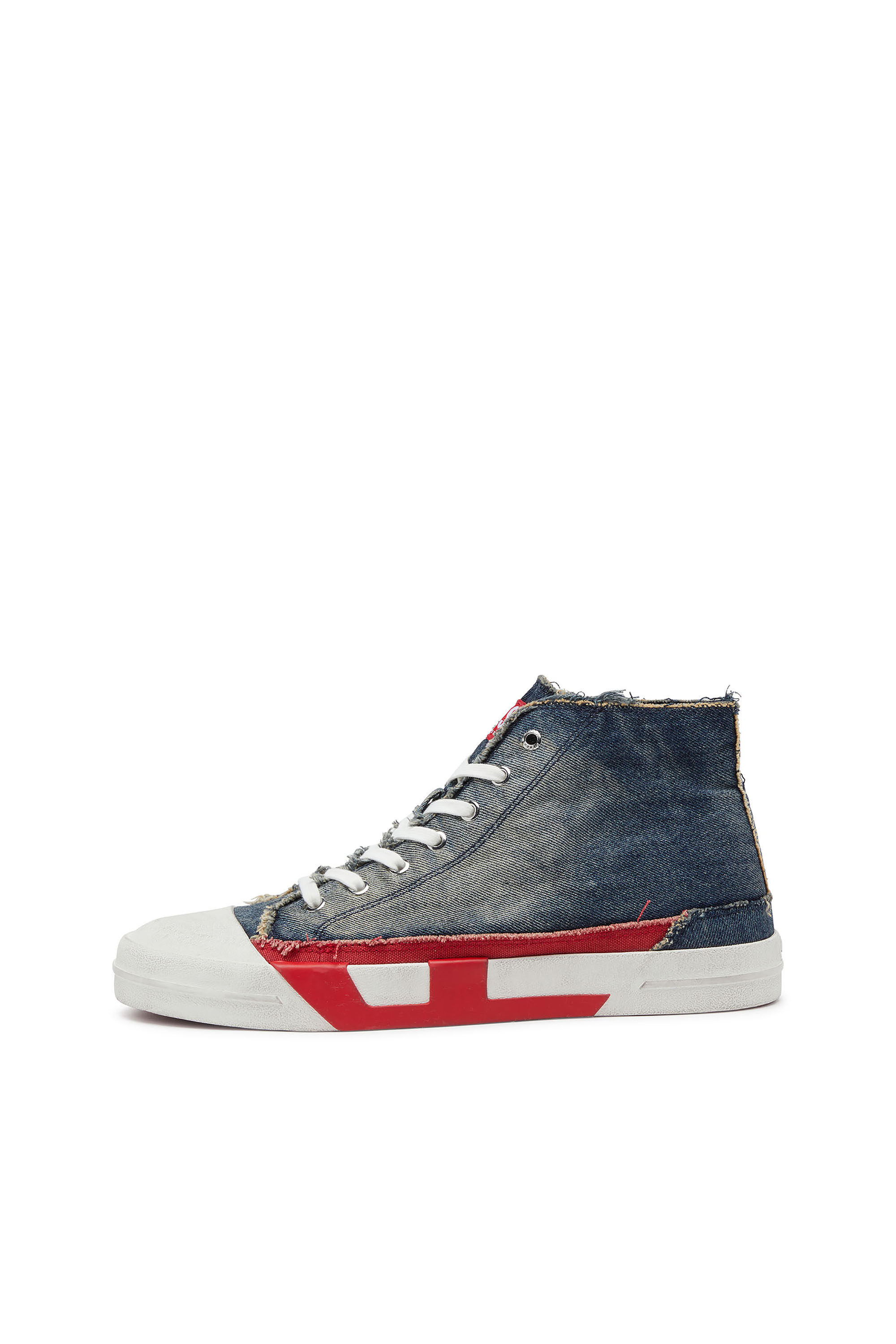 Diesel - S-D-VERSE MID II, D-Verse-Baskets montantes en denim avec logo D Homme in Bleu - 2