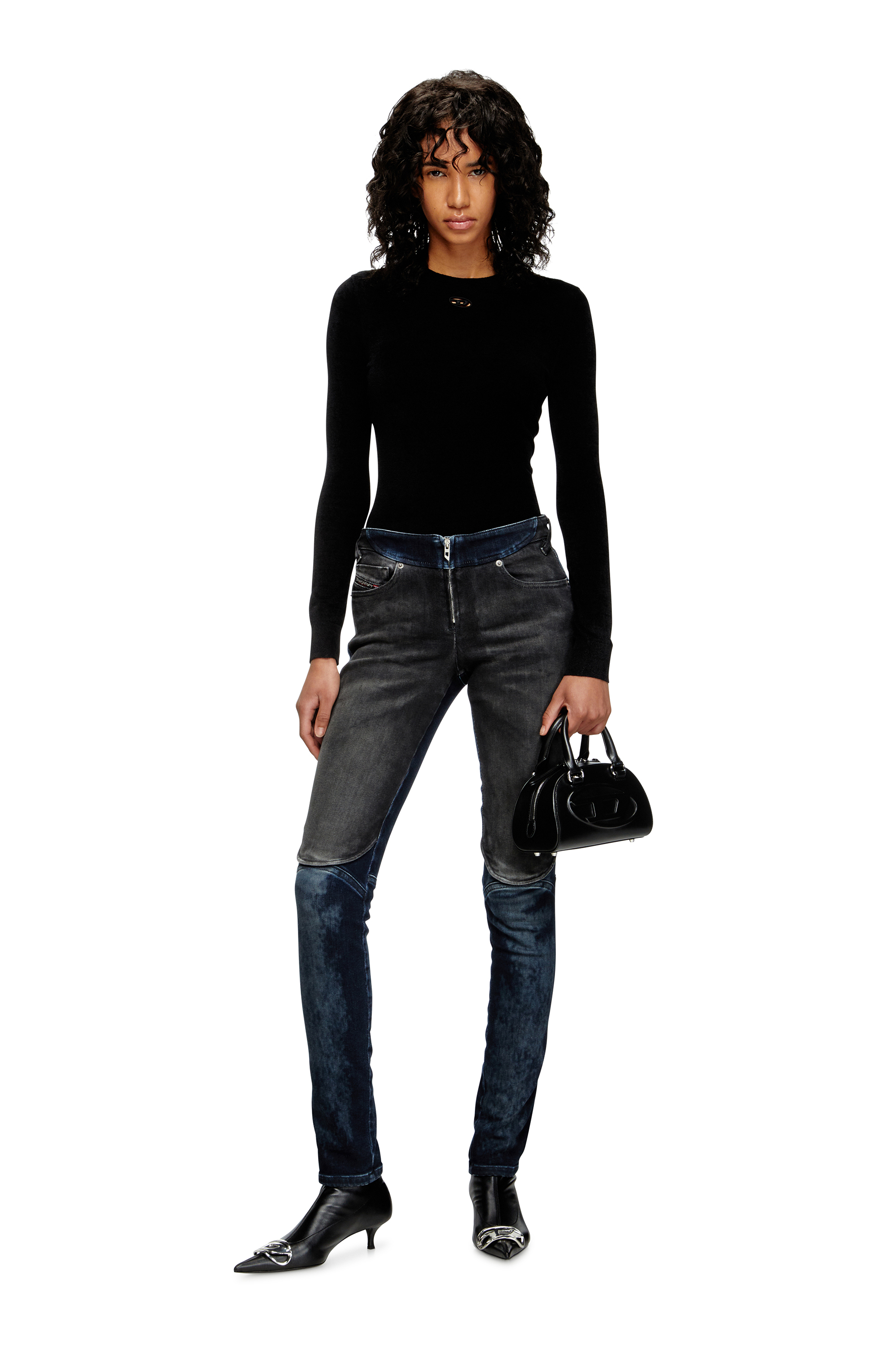 Diesel - 1DR DOME CROSSBODY, 1DR Dome-Mini sac bowling en cuir Femme in Noir - 2