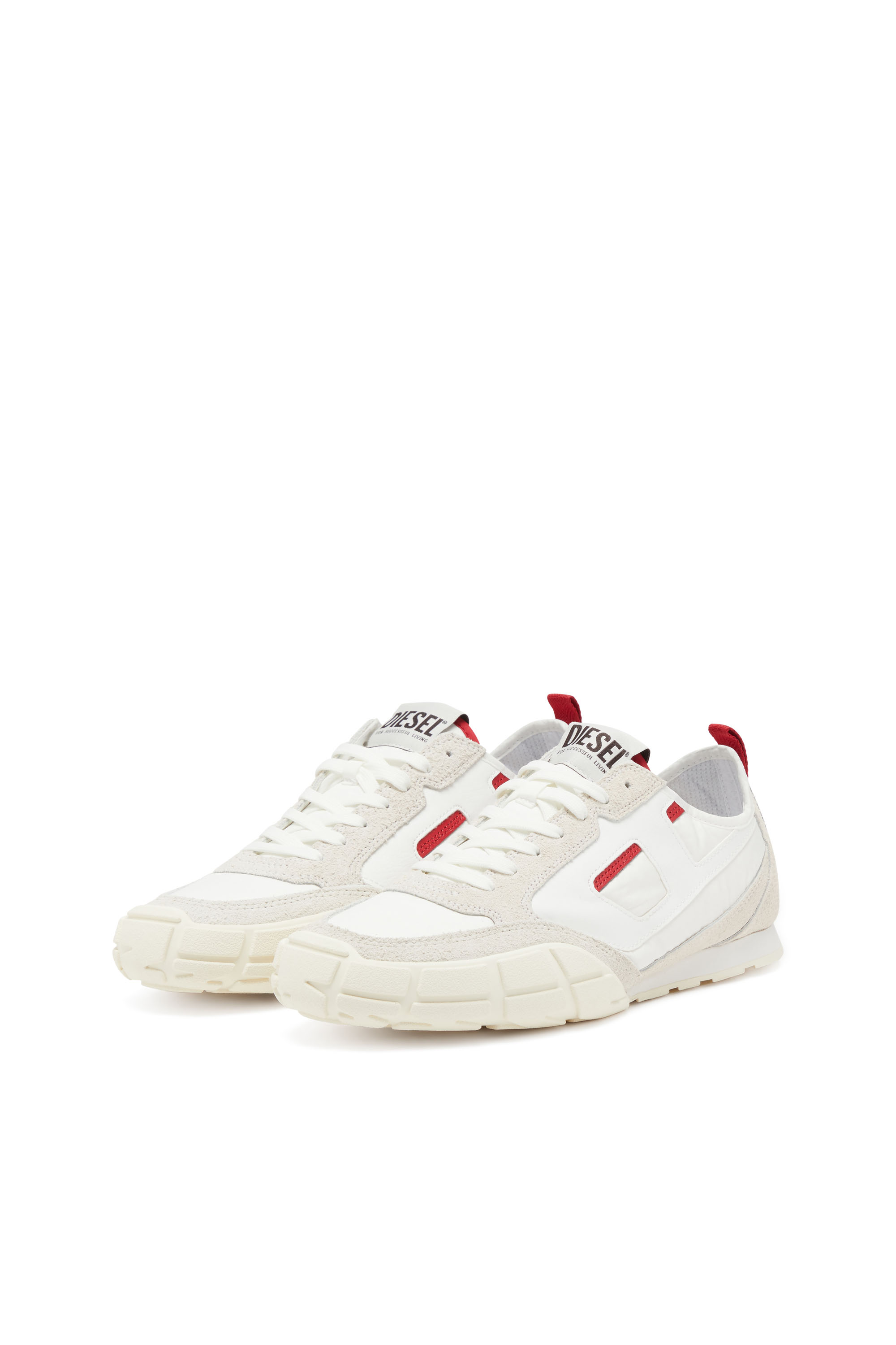 Diesel - S-PAGODHA LOW, Sneakers en cuir, suède et tissu indéchirable Homme in Polychrome - 8