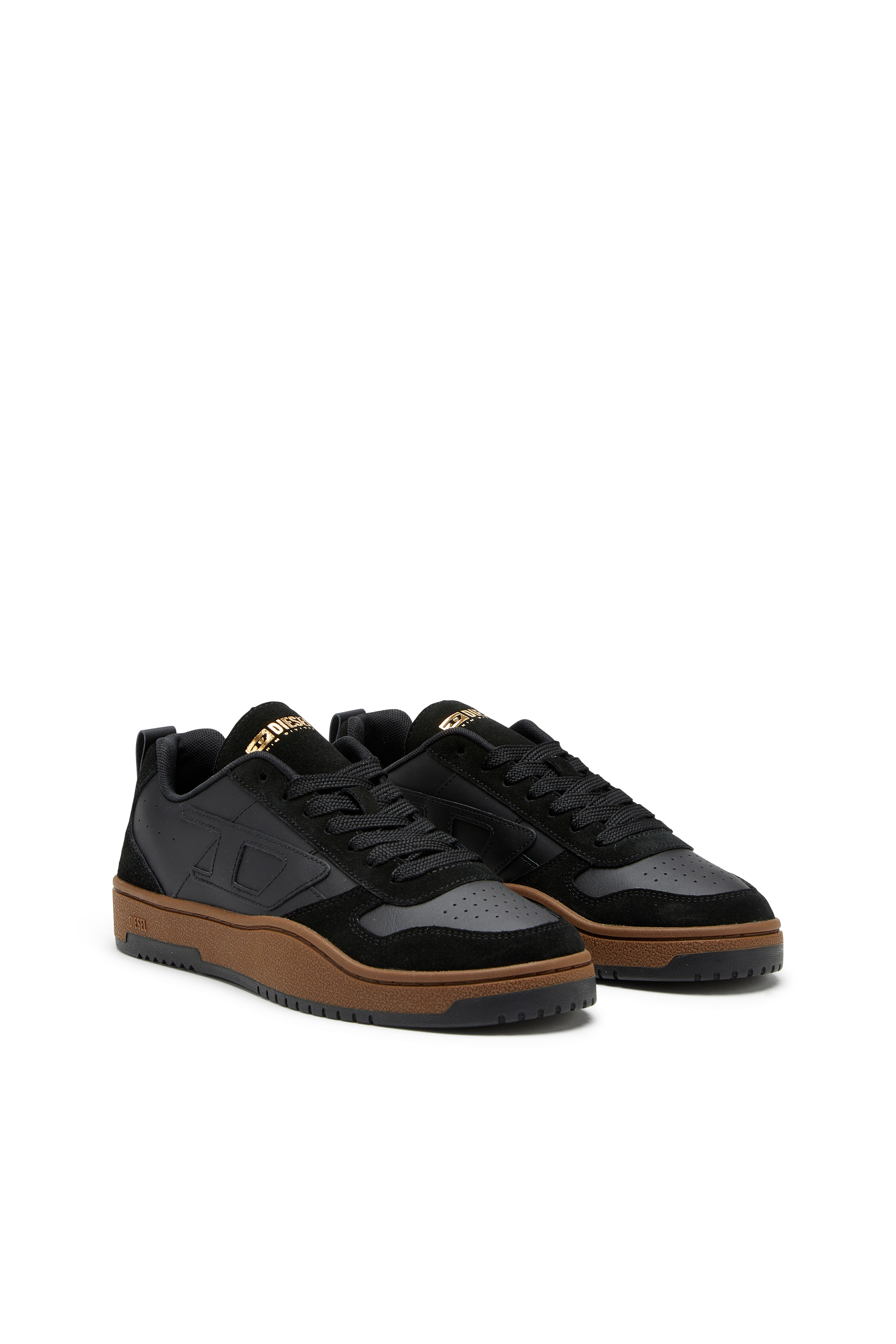 Diesel - S-UKIYO V2 LOW, S-Ukiyo-Sneakers en cuir et daim Homme in Noir - 2