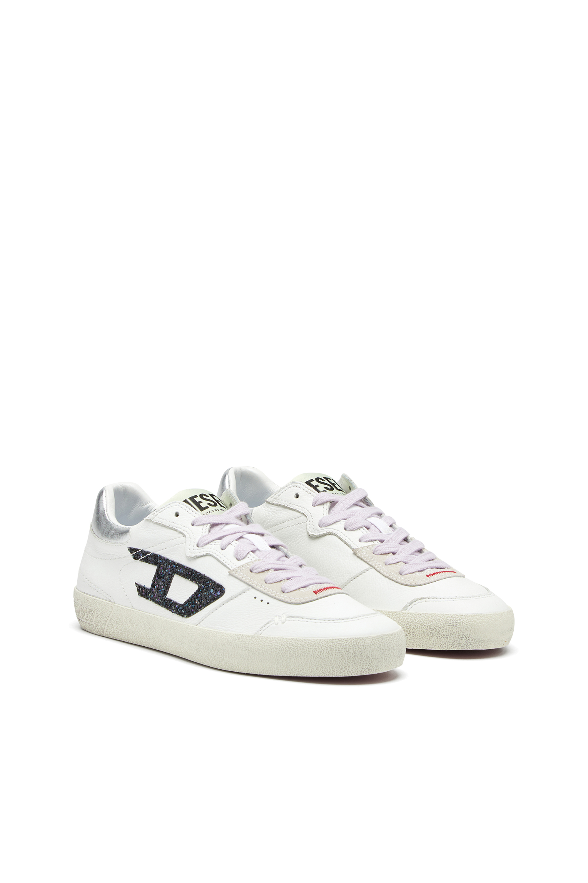 Diesel - S-LEROJI LOW W, S-Leroji-Sneakers en cuir avec logo pailleté Femme in Polychrome - 2