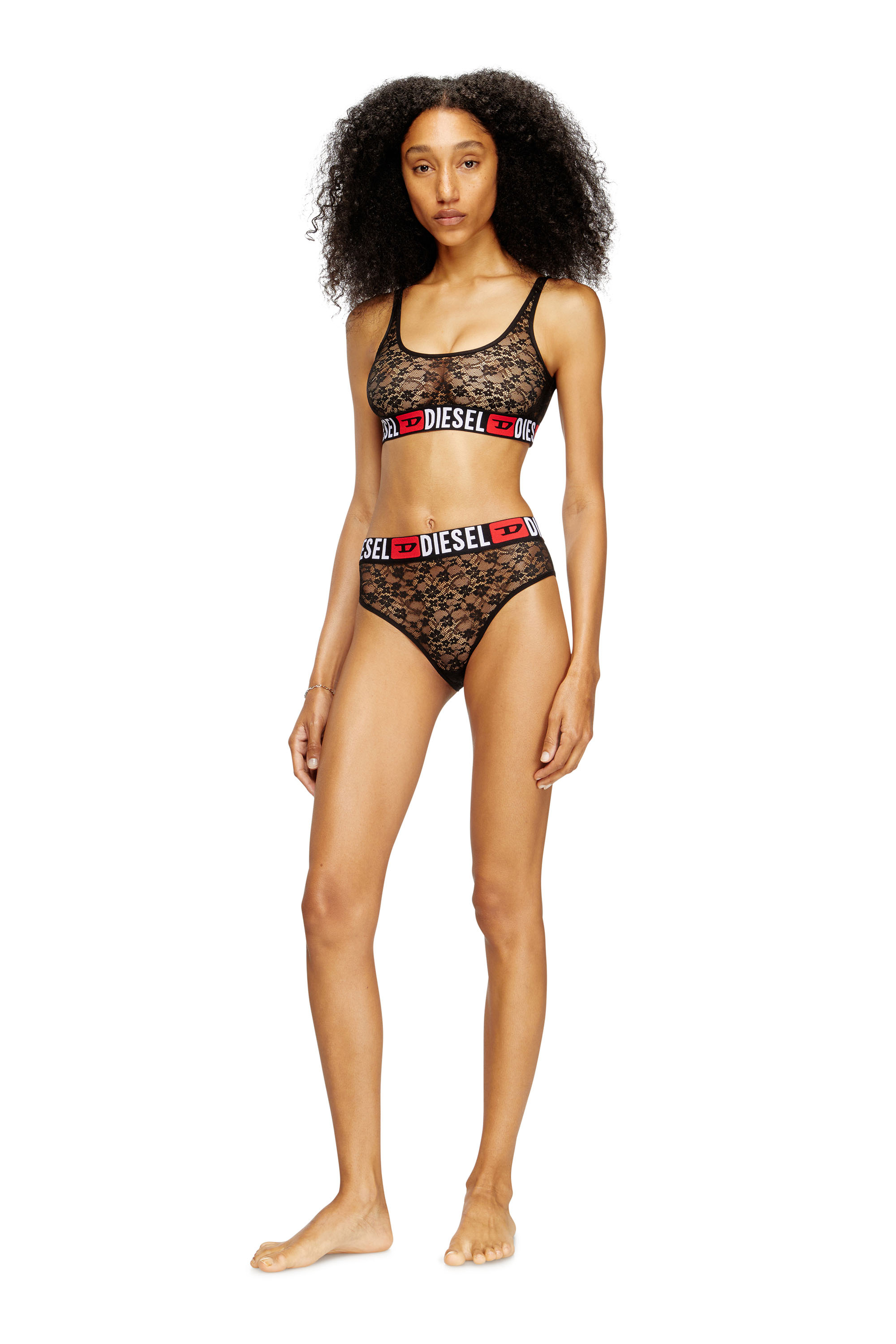 Diesel - SAM-D-CORE, Culotte en dentelle de nylon avec logo Diesel Femme in ToBeDefined - 1