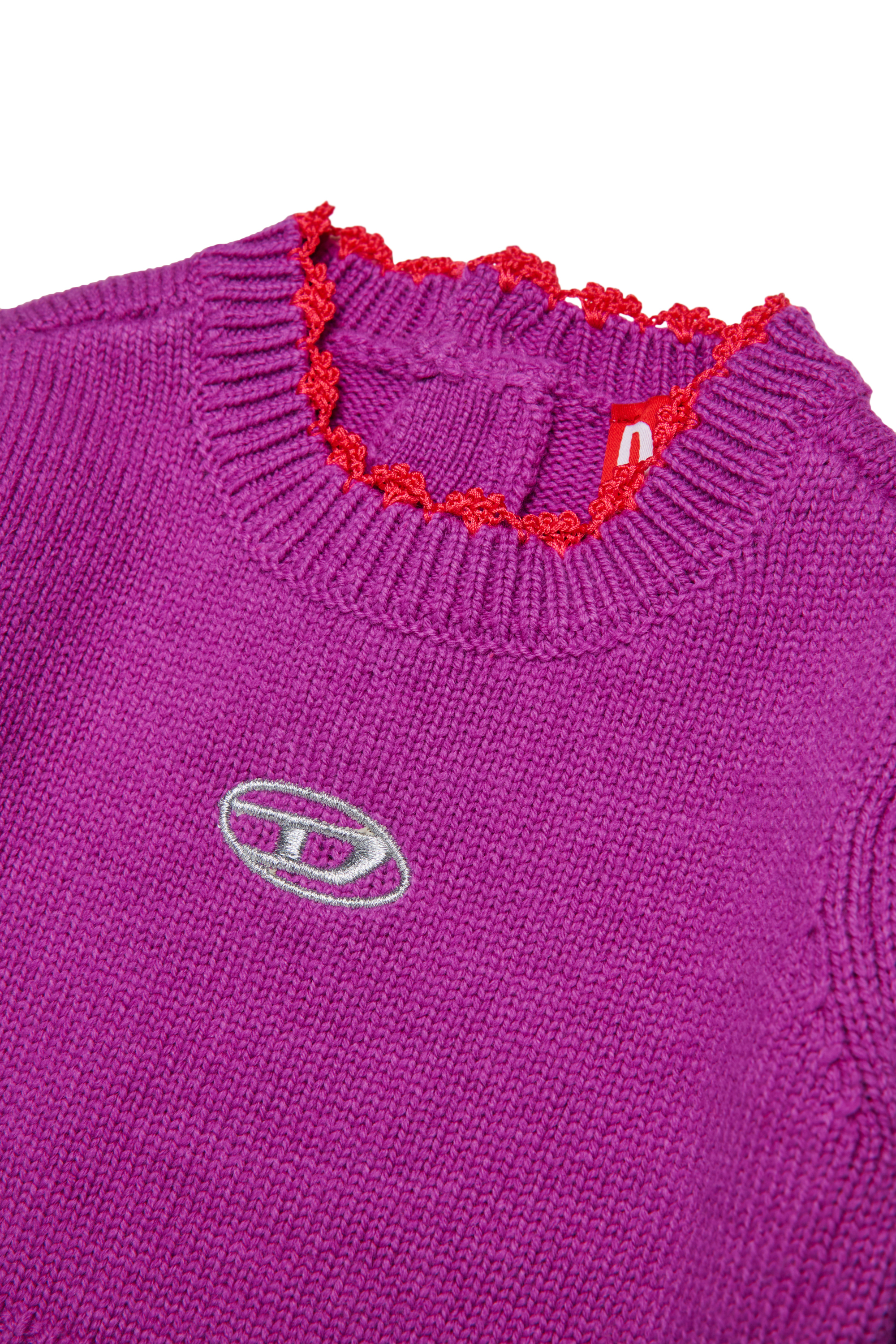 Diesel - DALLEB, Robe en laine avec logo brodé Femme in Violet - 4