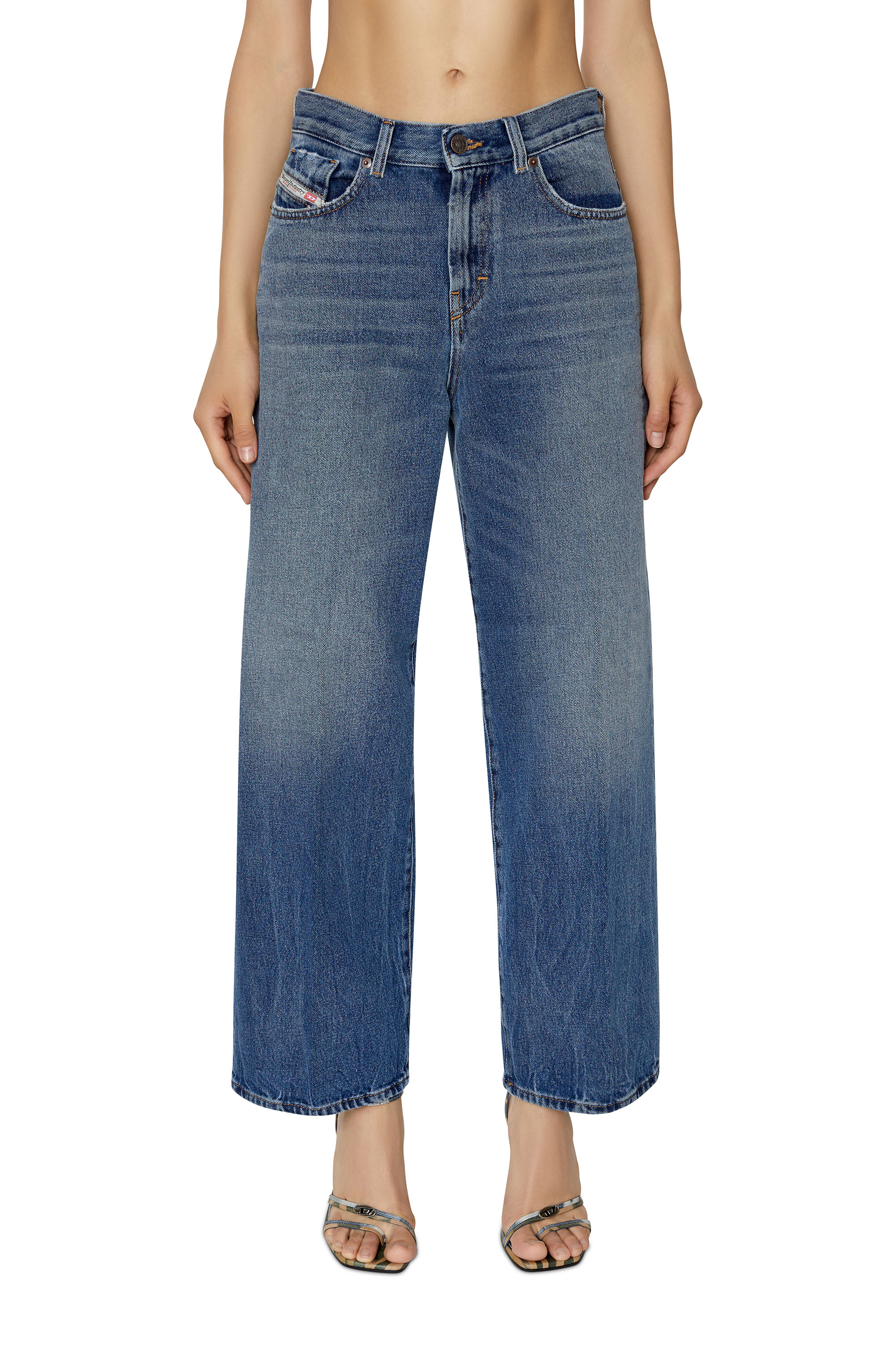 Diesel - 2000 WIDEE 09E03 Bootcut and Flare Jeans, Bleu moyen - Image 1
