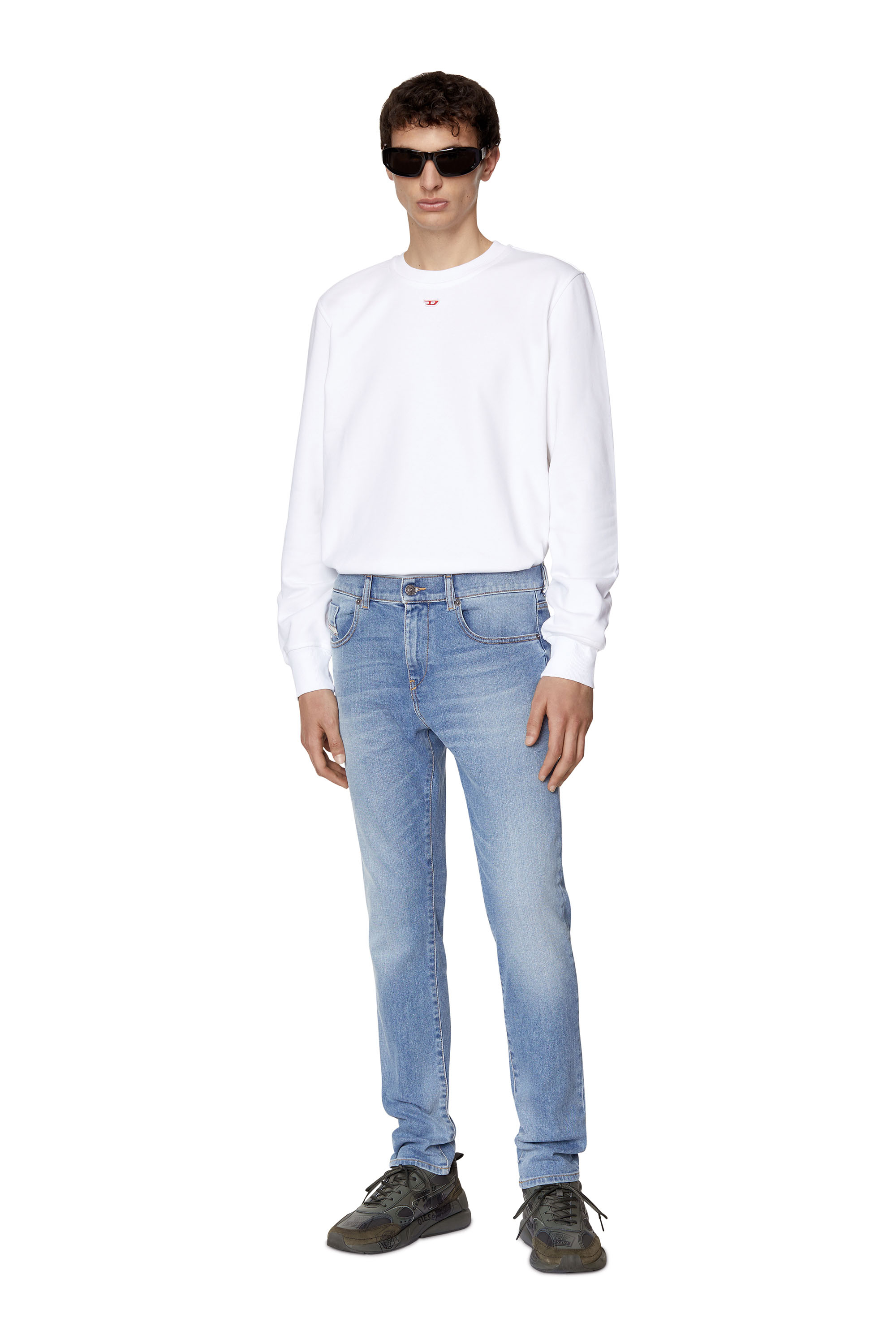 Diesel - 2019 D-Strukt 09E13 Slim Jeans, Bleu Clair - Image 2