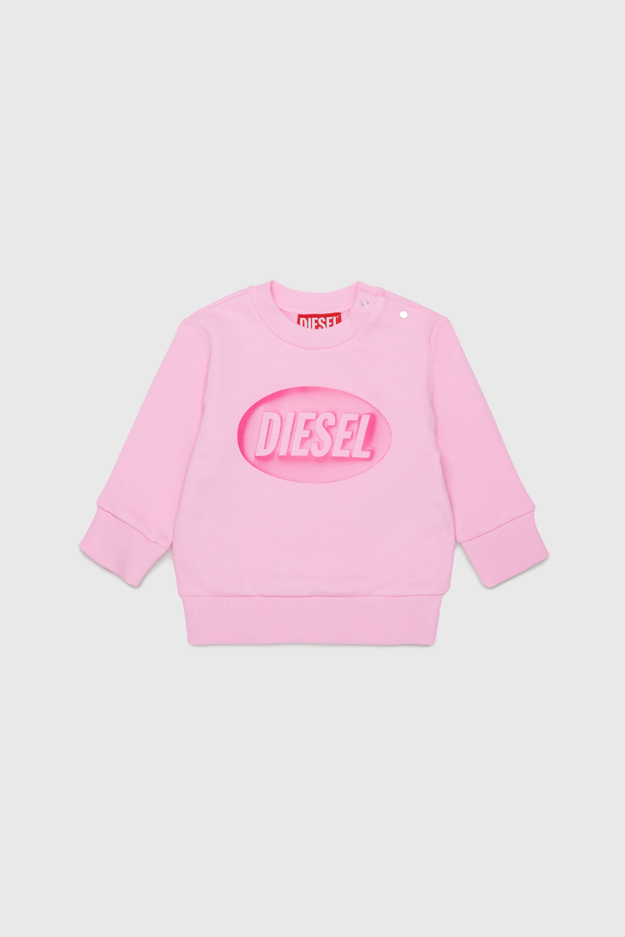 Diesel - SDSELB, Sweat-shirt en coton avec logo imprim&eacute; Mixte in Rose - 1