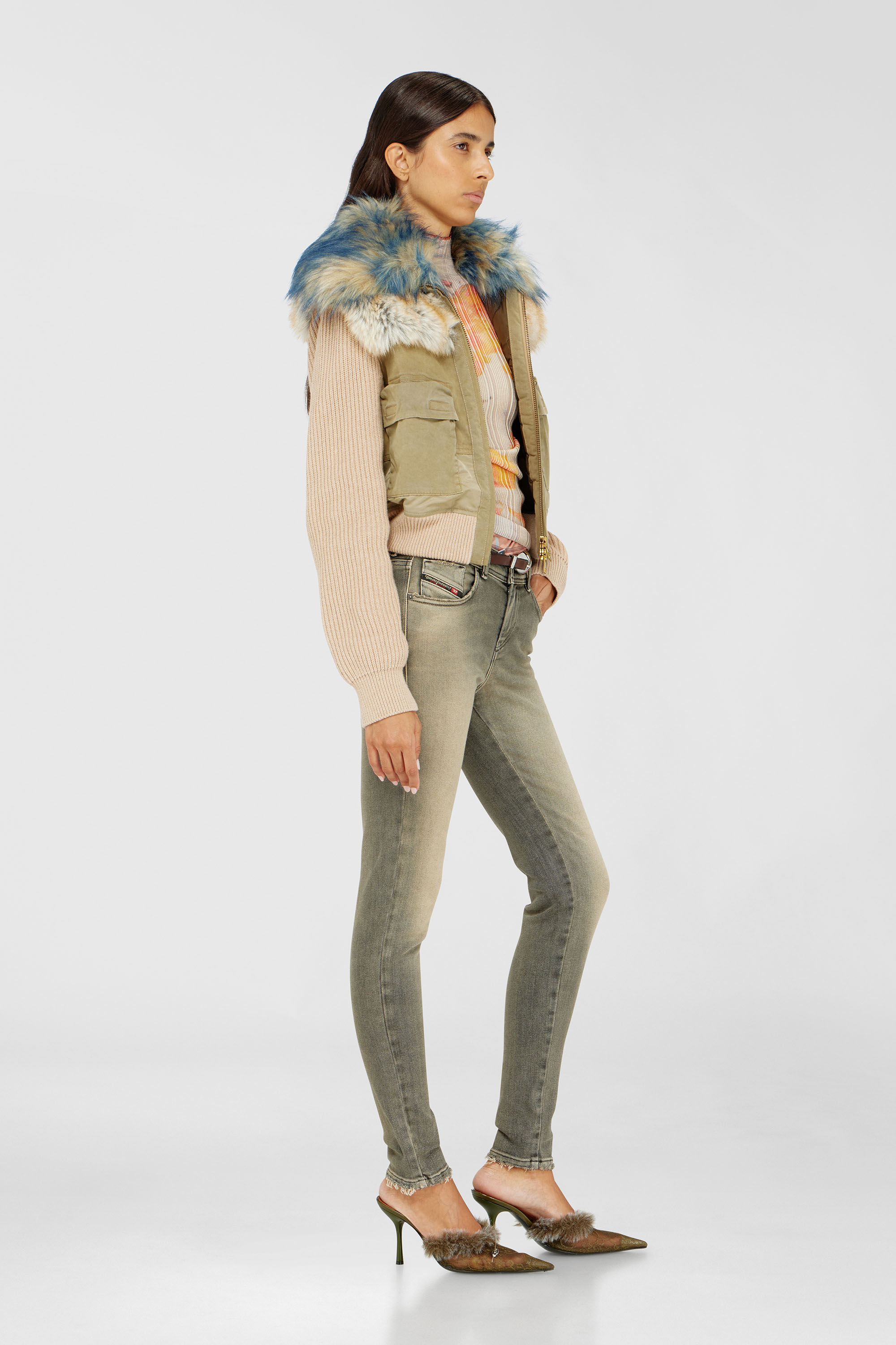 Diesel - Skinny Jeans 2017 Slandy 09P32 Femme, Gris - Image 2