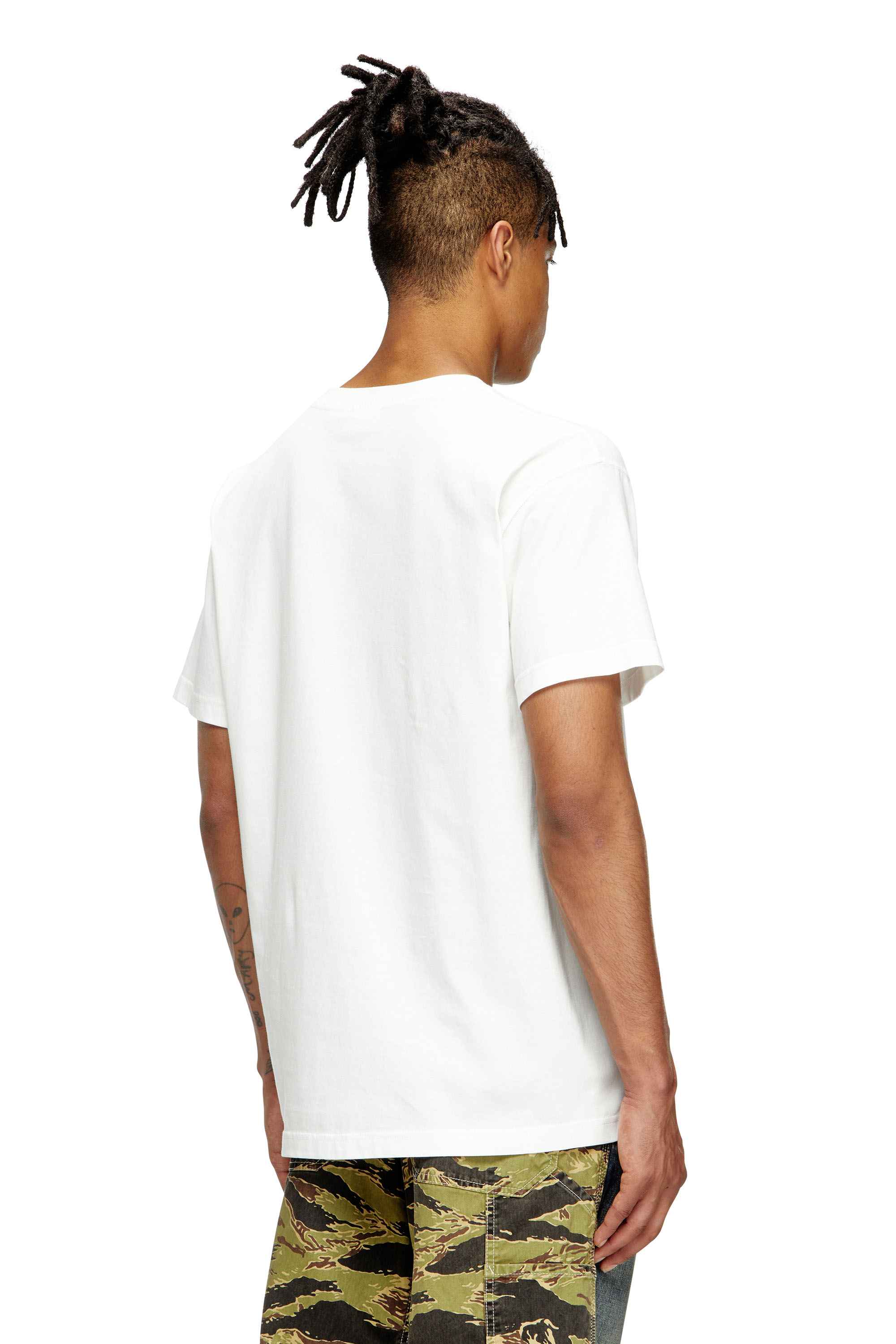 Diesel - T-NORM-T6, T-shirt avec logo Diesel Denim Division floqu&eacute; Homme in Blanc - 4