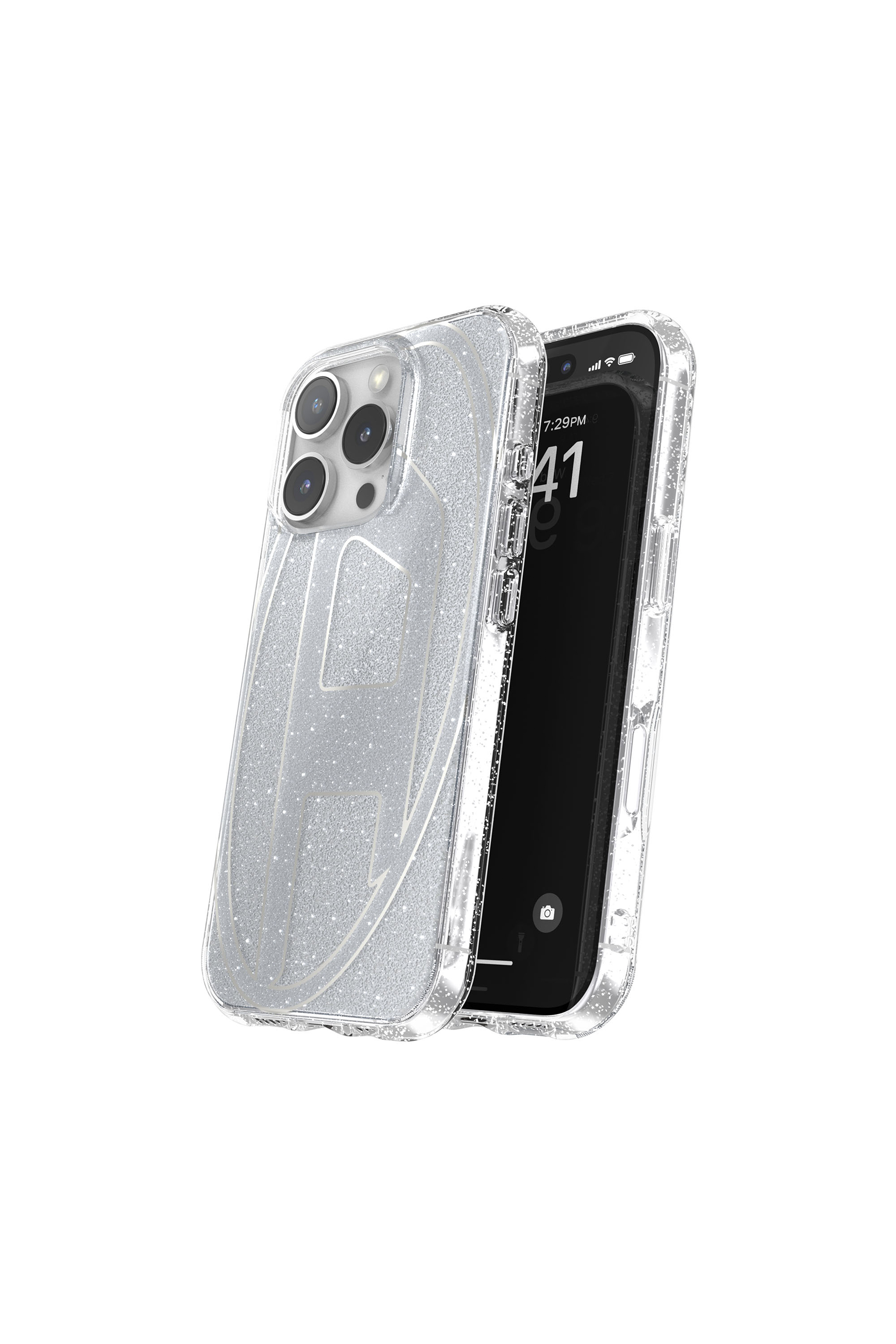 Diesel - 60152 AOP CASE, Coque pailletée pour l'iP 16 Pro Mixte in Gris argenté - 2