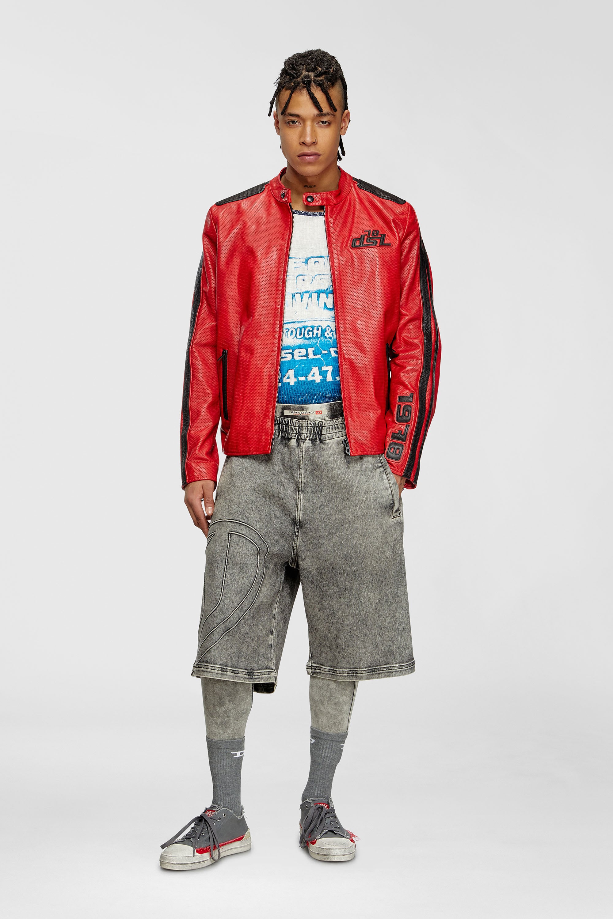Diesel - S-D-VERSE LOW, S-D-Verse-Baskets en toile &agrave; effet sali Homme in Gris - 2