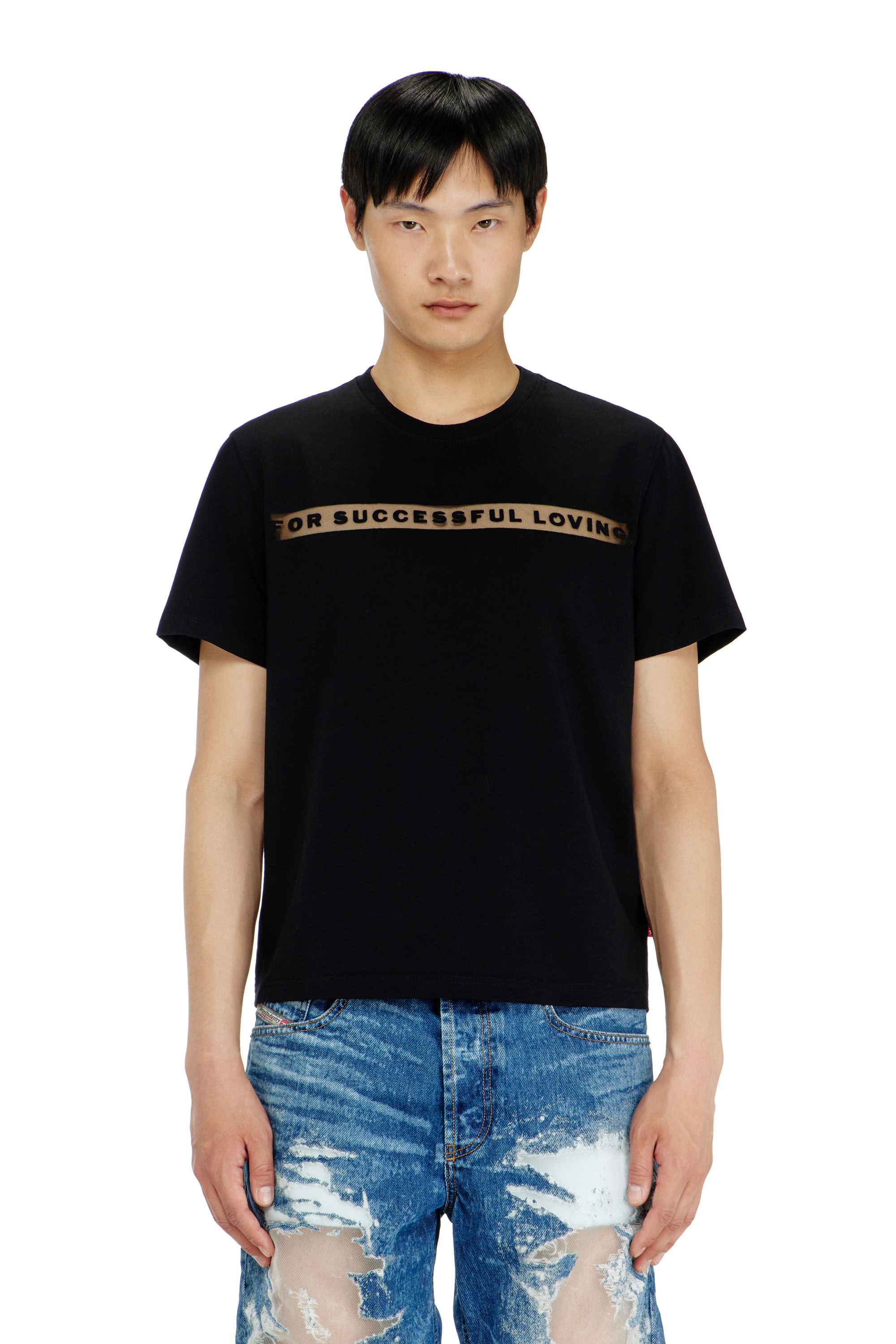 Diesel - PR-T-NOTS-CHI-R, T-shirt avec logo For Successful Loving Mixte in Noir - 3