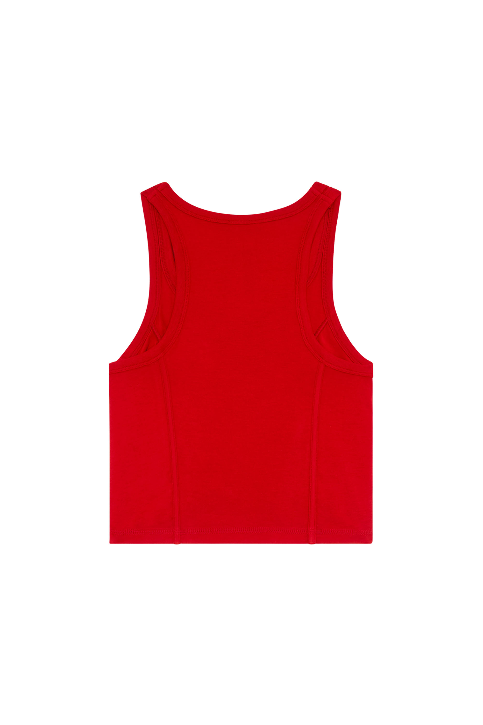 Diesel - UFTK-ALINKA, Woman's Cropped tank top with chest print in Red - 2