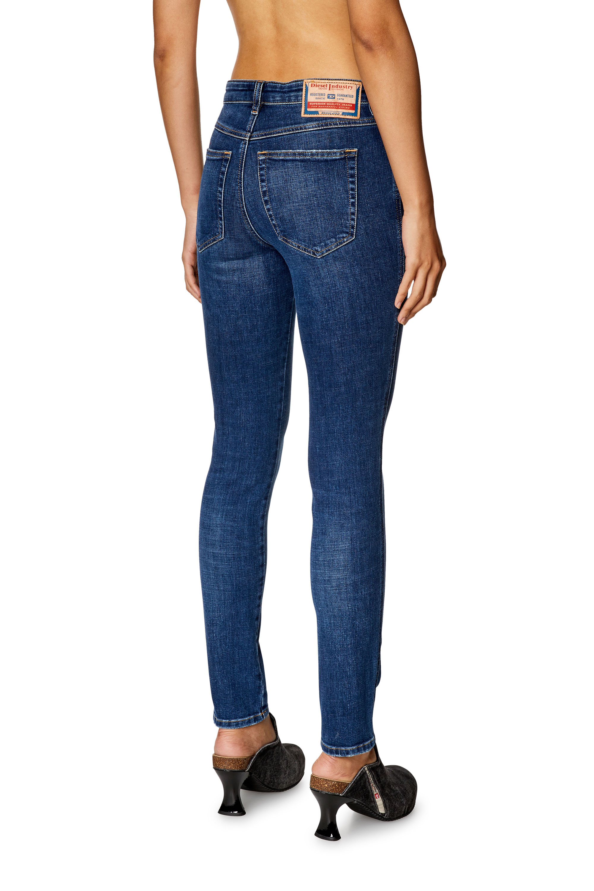 Diesel - Skinny Jeans 2015 Babhila 09H63, Bleu Foncé - Image 3