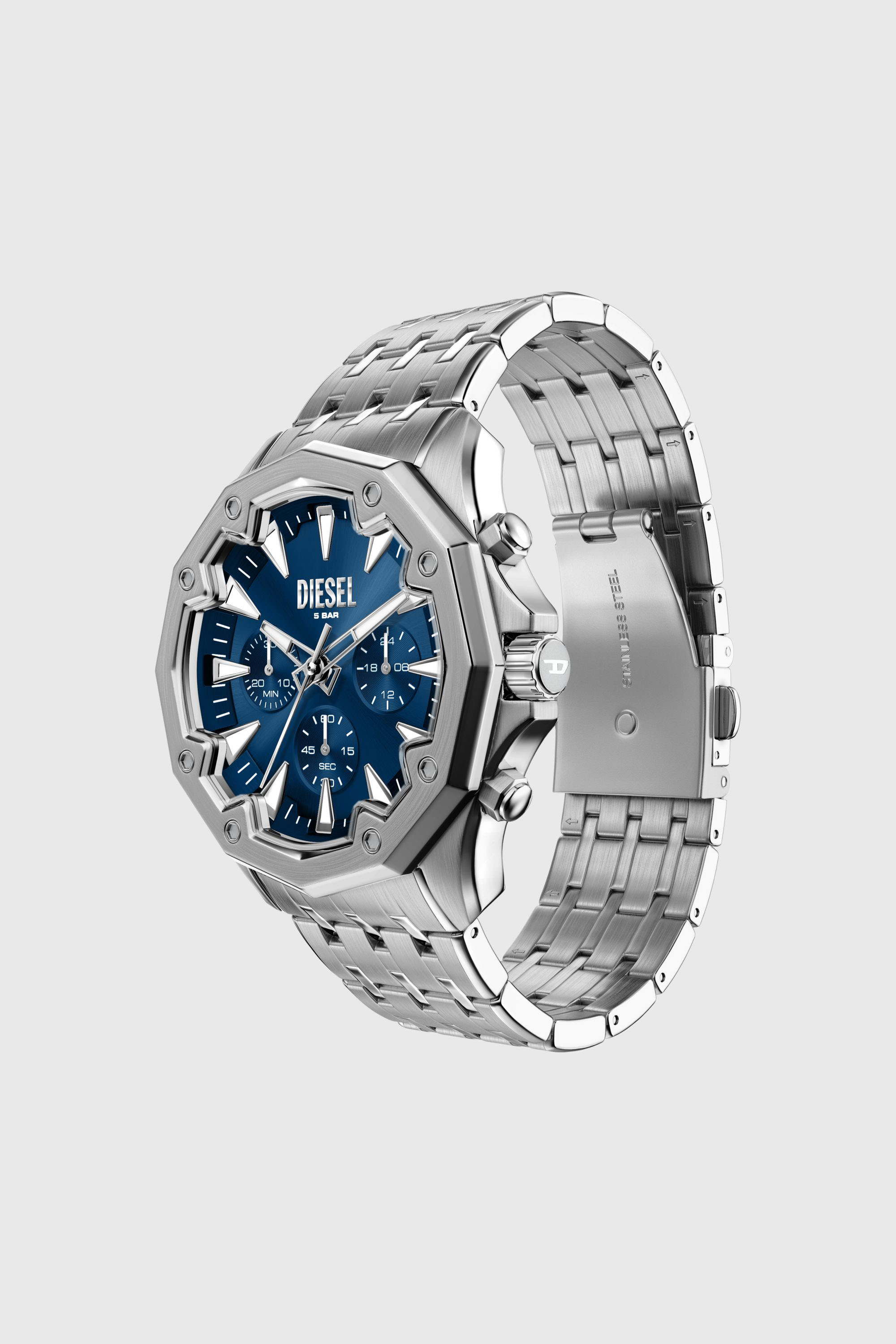 Diesel - DZ4706 WATCH, Montre Stinger en acier inoxydable Homme in Gris argent&eacute; - 7