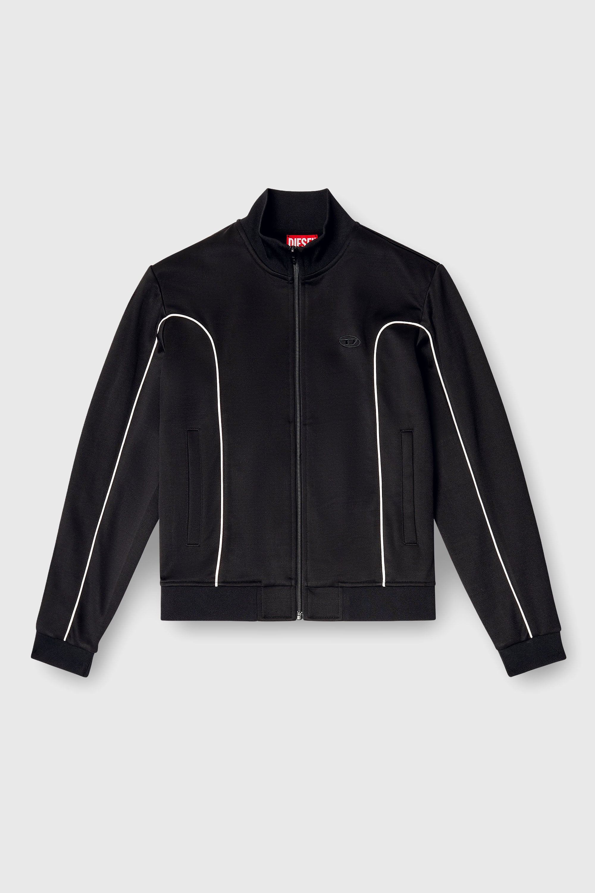 Diesel - F-LOCKING-OD, Veste en molleton avec passepoil contrastant Femme in Polychrome - 2