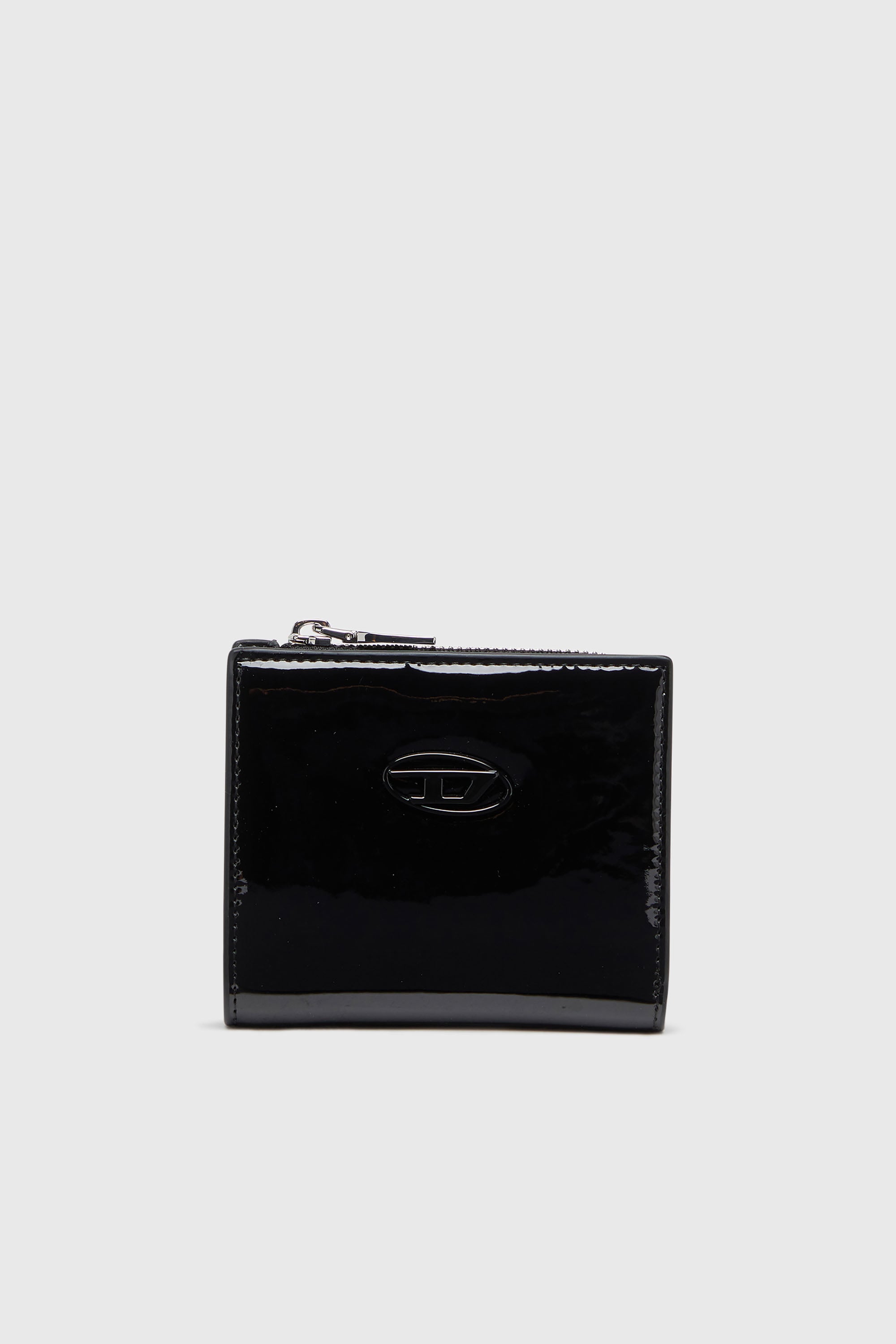 Diesel - PLAY BI FOLD ZIP L, Portefeuille &agrave; rabat en PU brillant Femme in Noir - 1