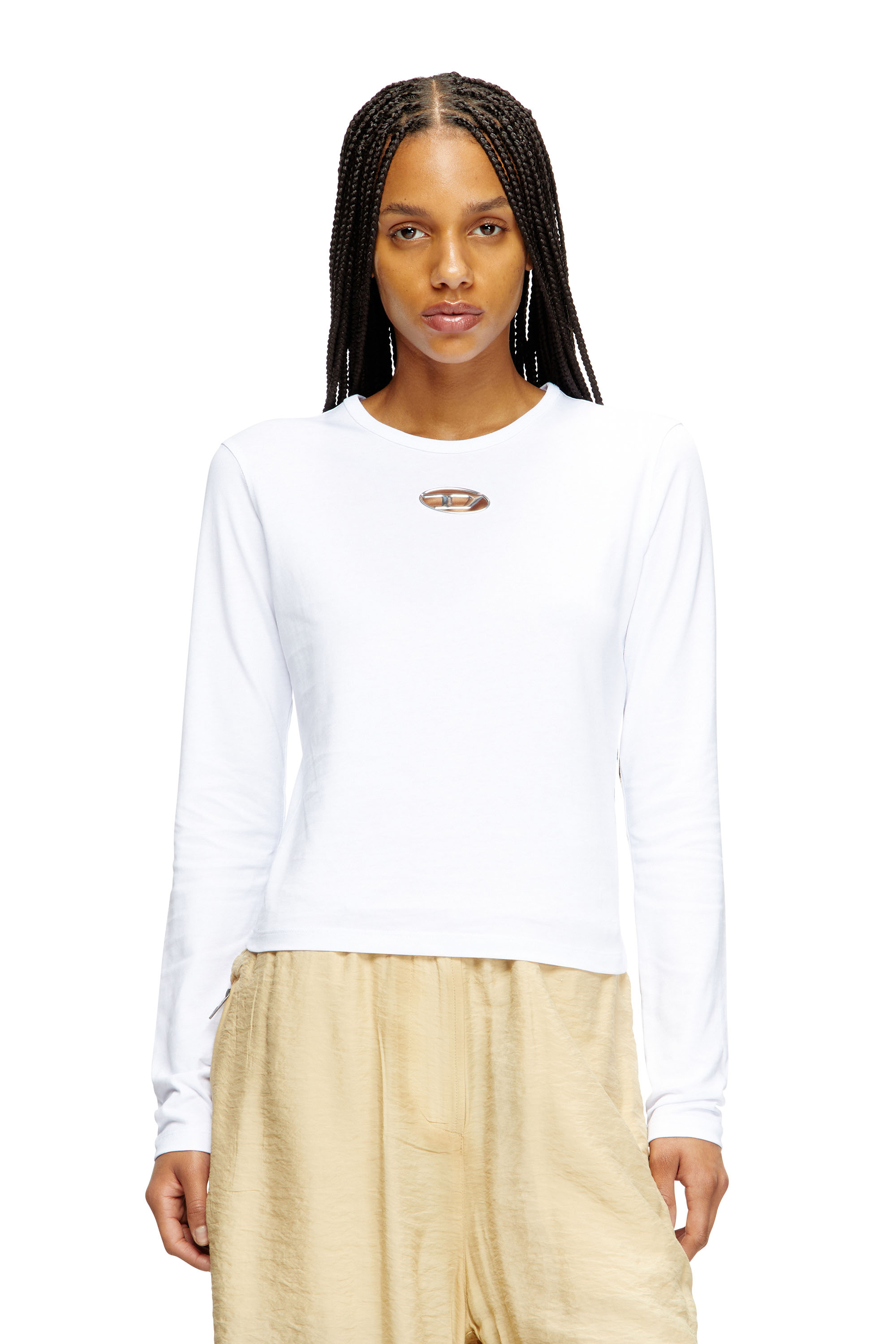 Diesel - T-UNCUTIE-LONG-LS-OD, Haut à manches longues avec cut-out Oval D Femme in ToBeDefined - 1
