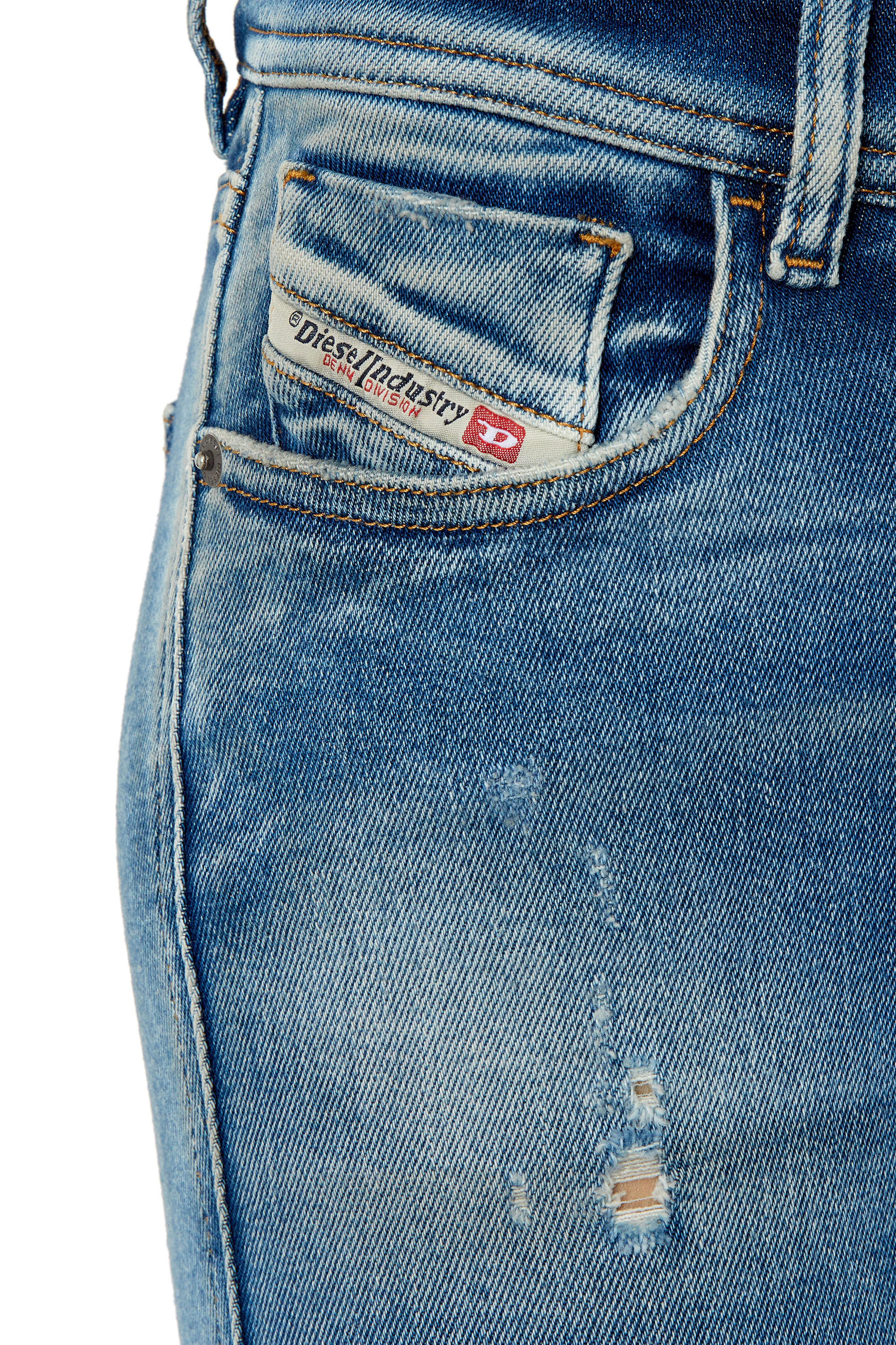 Diesel - 2017 Slandy 09E91 Super skinny Jeans, Bleu Clair - Image 3