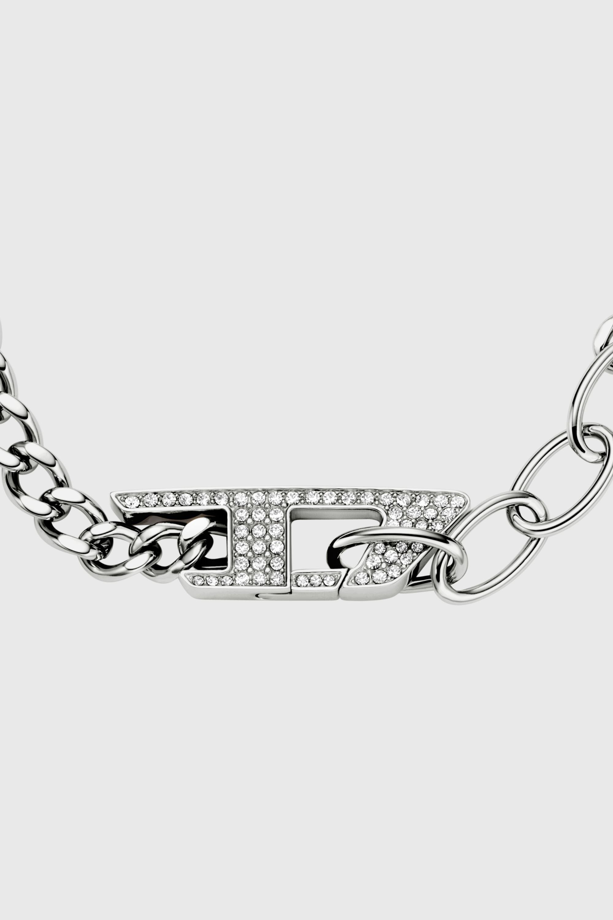 Diesel - DX1627040 JEWELLERY, Bracelet cha&icirc;ne en acier inoxydable avec effet scintillant Mixte in Gris argent&eacute; - 2