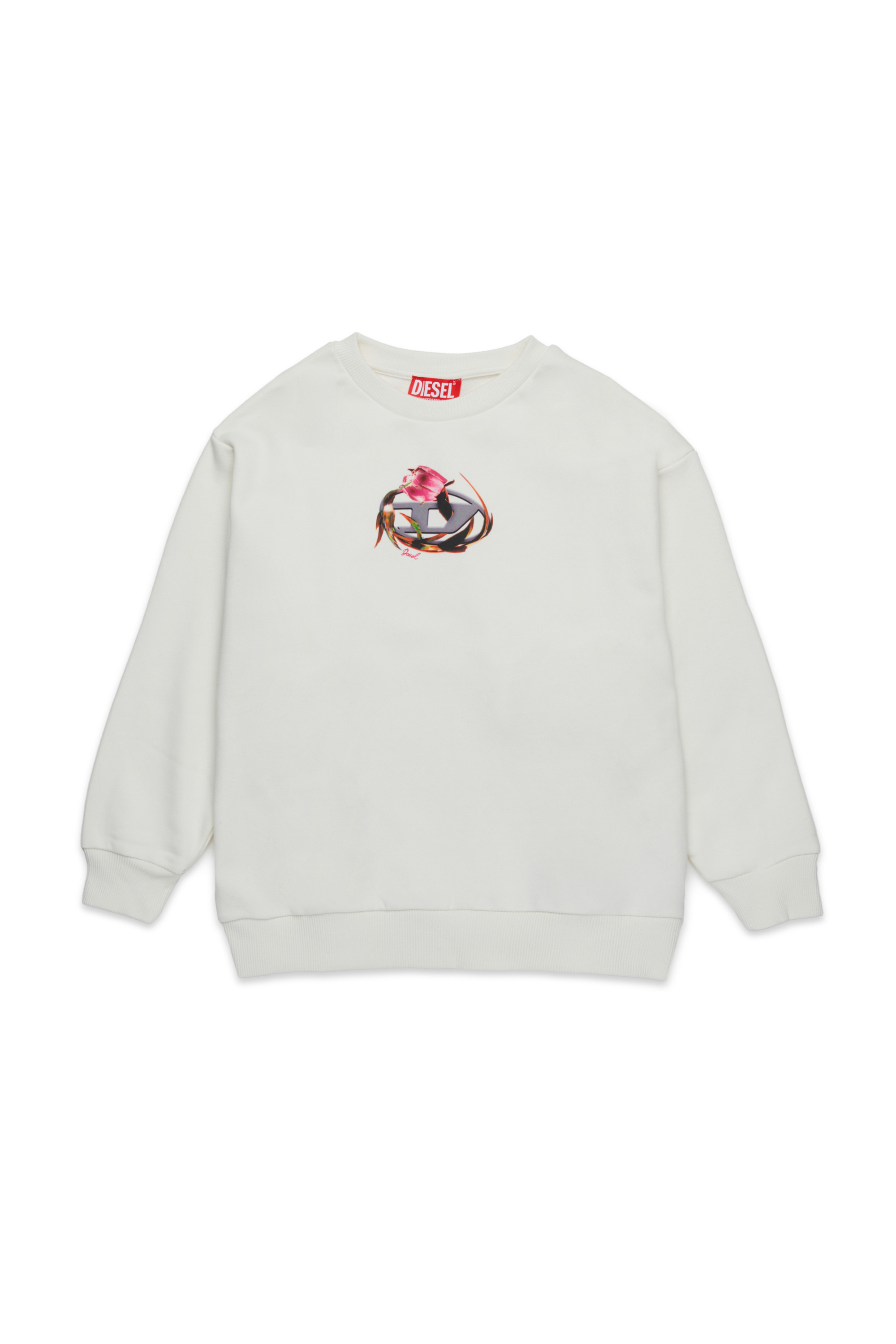 Diesel - SERUFFIX, Sweat-shirt avec logo Oval D floral Femme in Blanc - 1