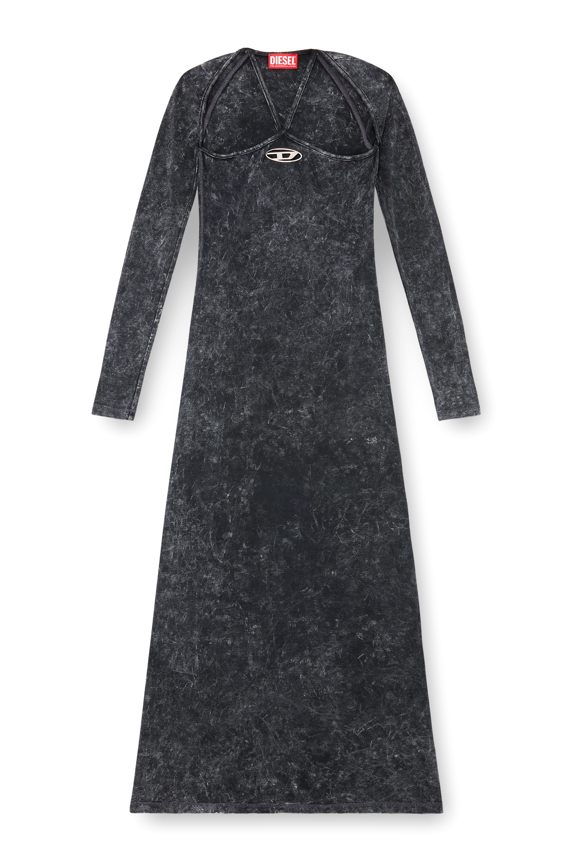 Diesel - D-MARINEL, Femme Robe longue effet marbré in Noir - Image 2