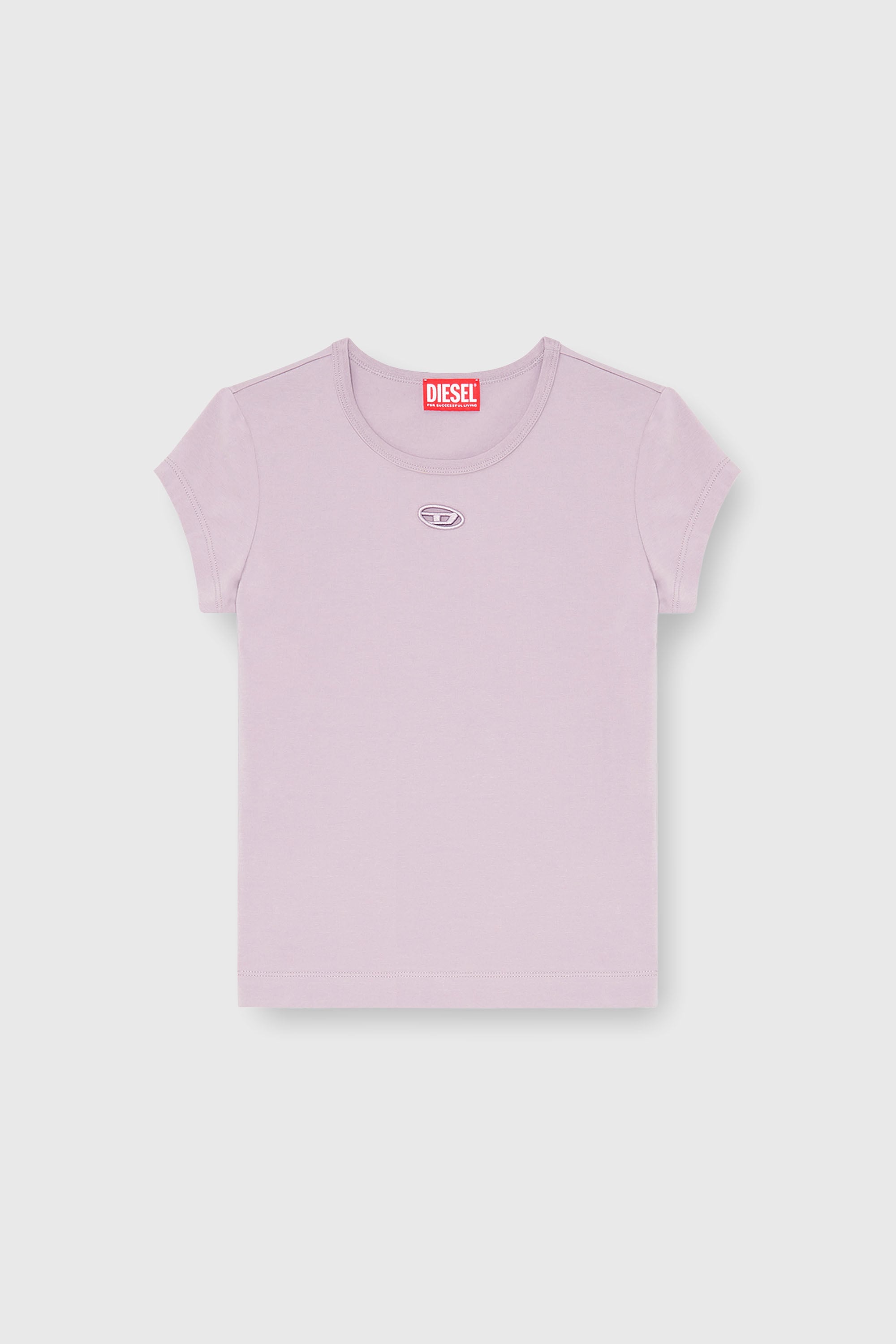 Diesel - T-ANGIE-OD, T-shirt avec logo d&eacute;coup&eacute; brod&eacute; Femme in Violet - 2