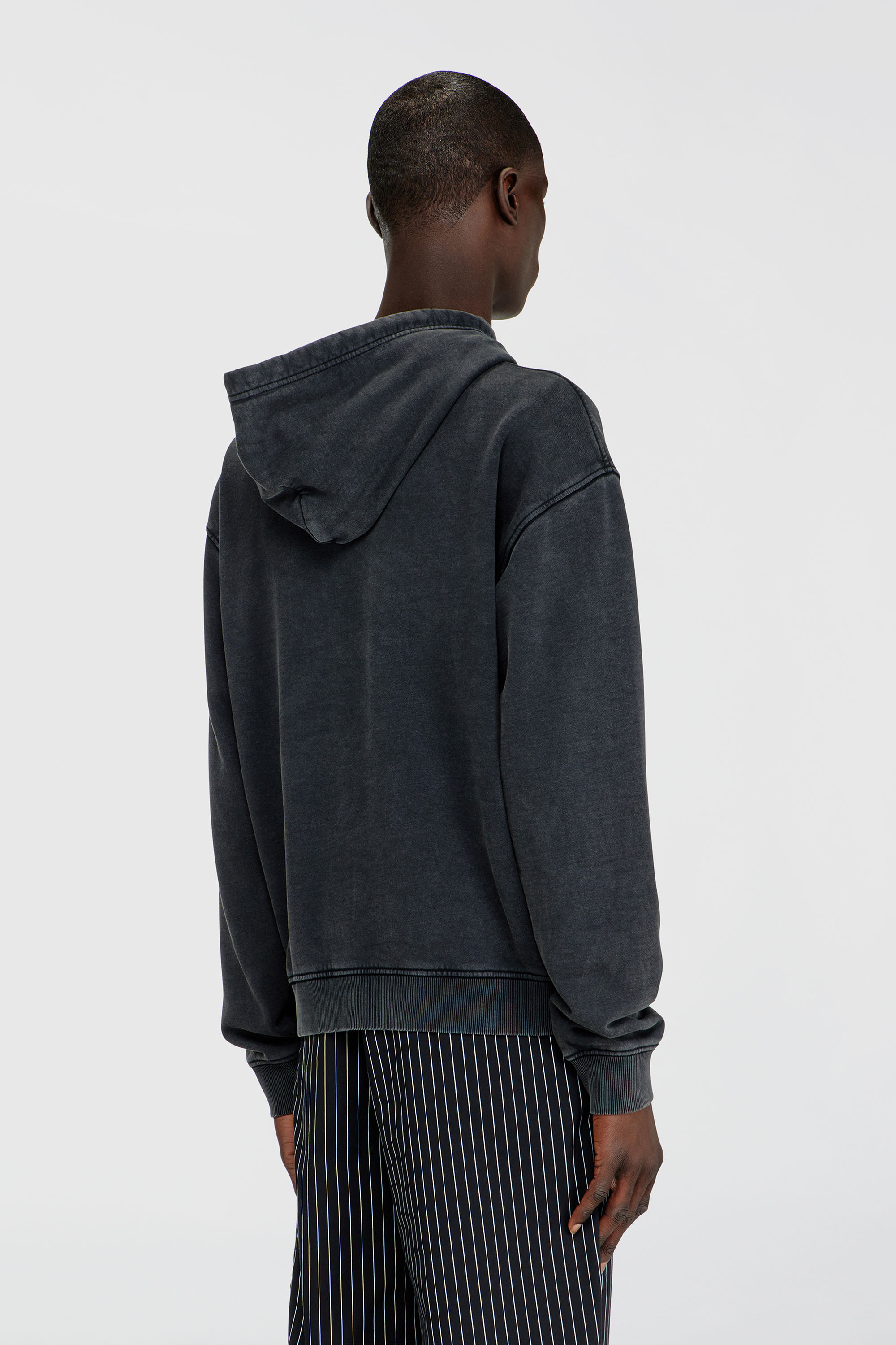 Diesel - S-NORM-HOOD-AA3, Sweat &agrave; capuche imprim&eacute; avec clous strass Homme in Gris - 4