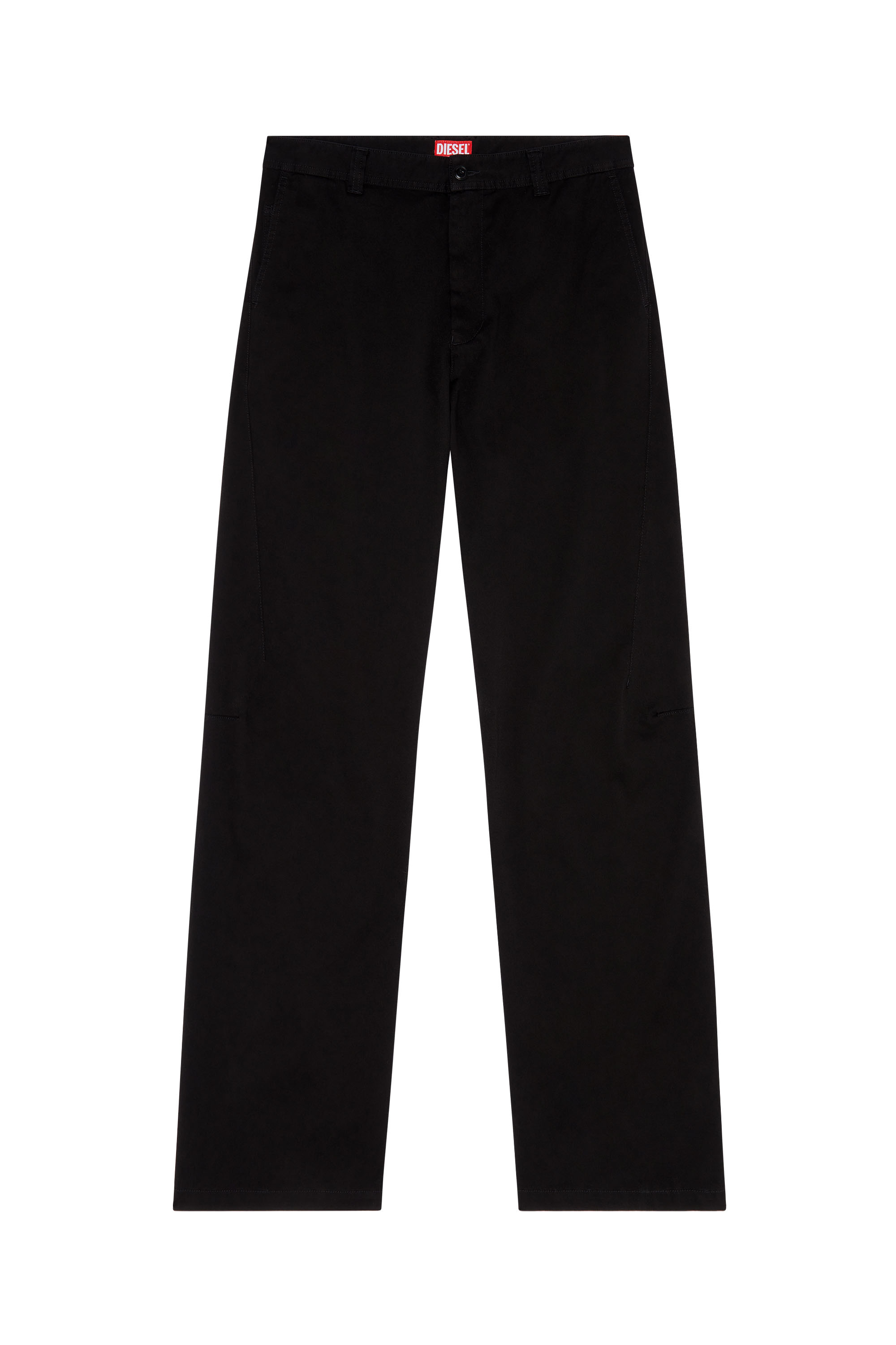 Diesel - P-FRANCK, Pantalon chino en sergé de coton stretch Homme in Noir - 3