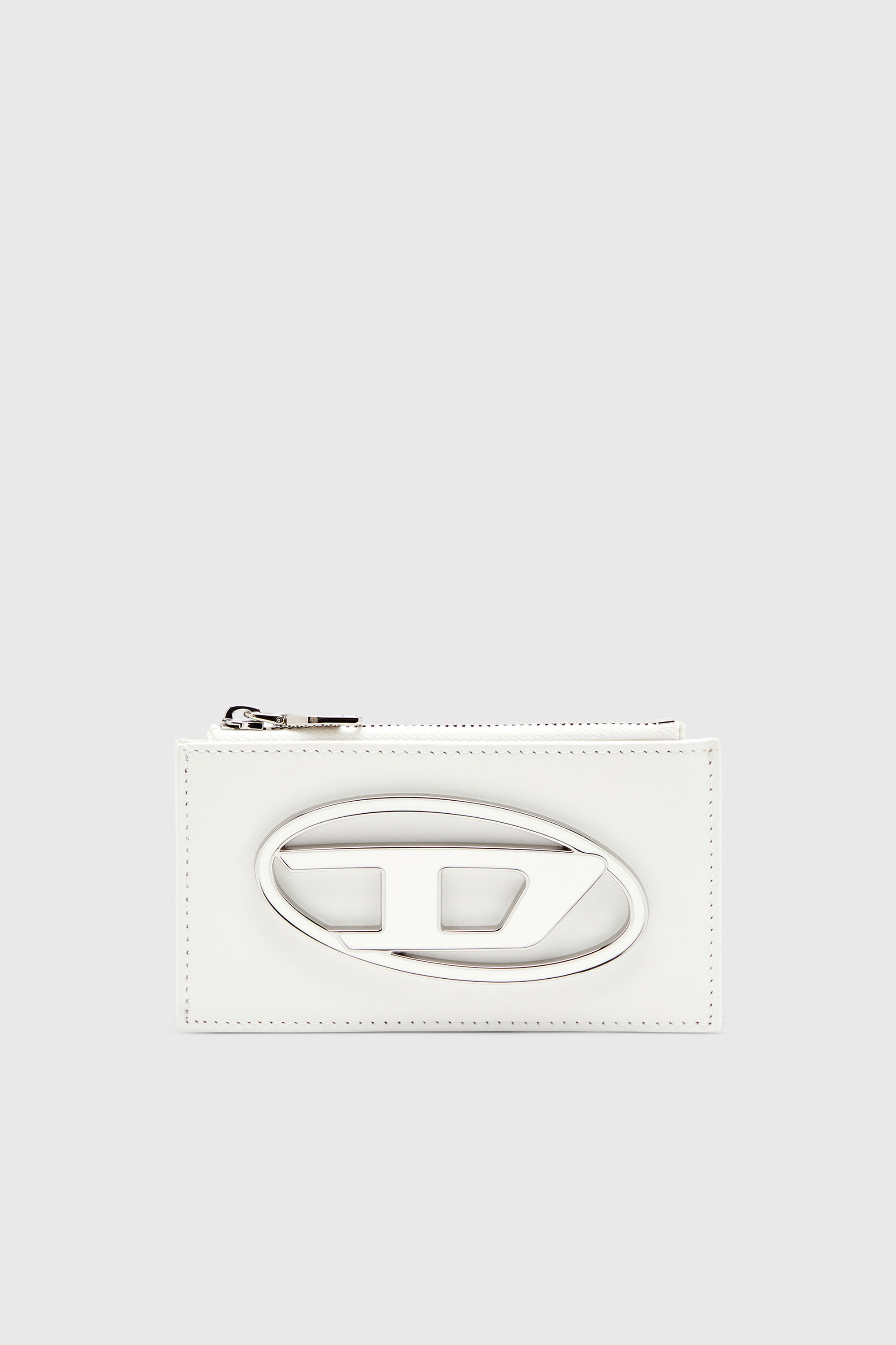 Diesel - 1DR CARD HOLDER III, Porte-cartes plat en cuir nappa Femme in Blanc - 1