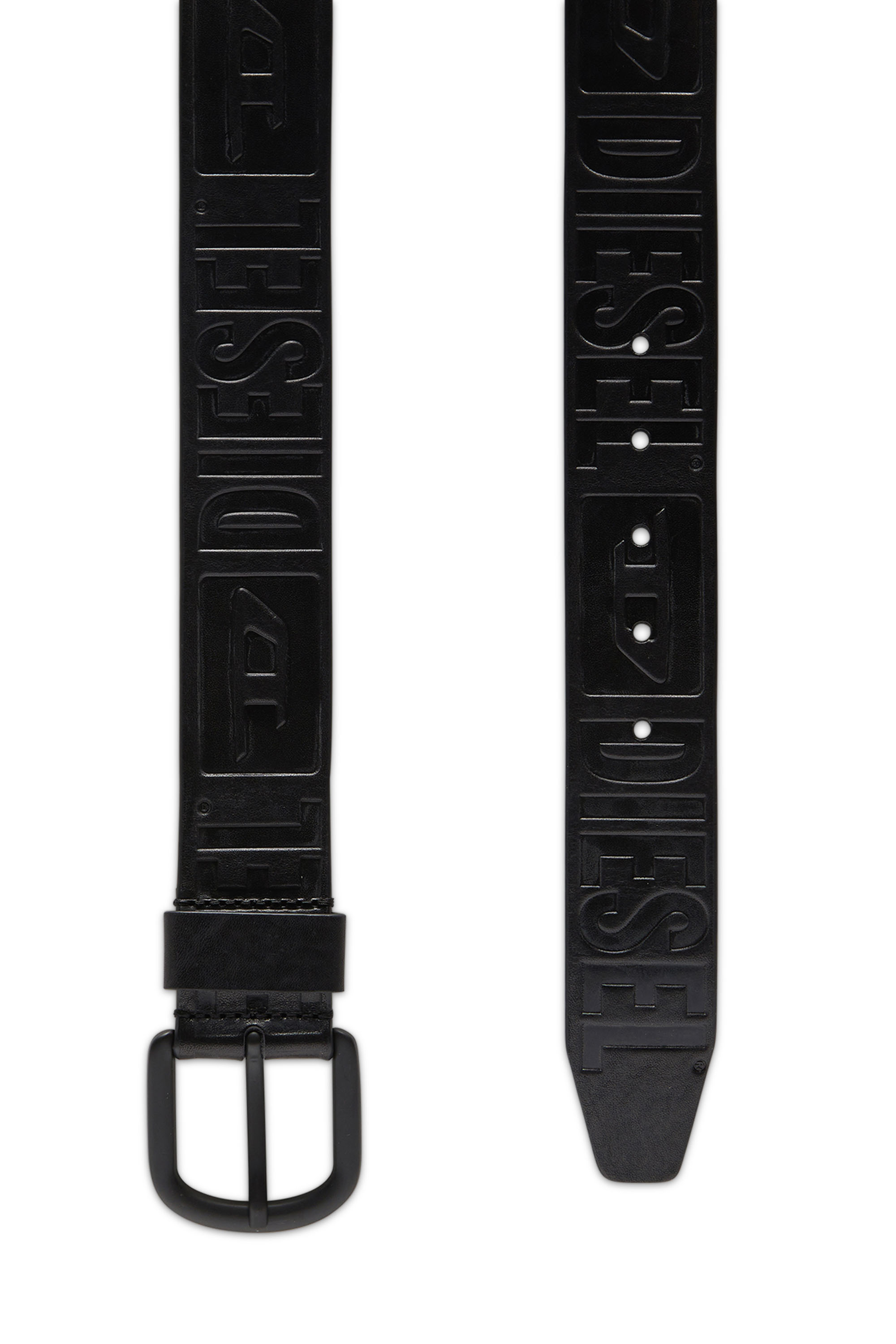 Diesel - B-ARCHIVE II, Ceinture en cuir avec logo embossé Homme in Noir - 2